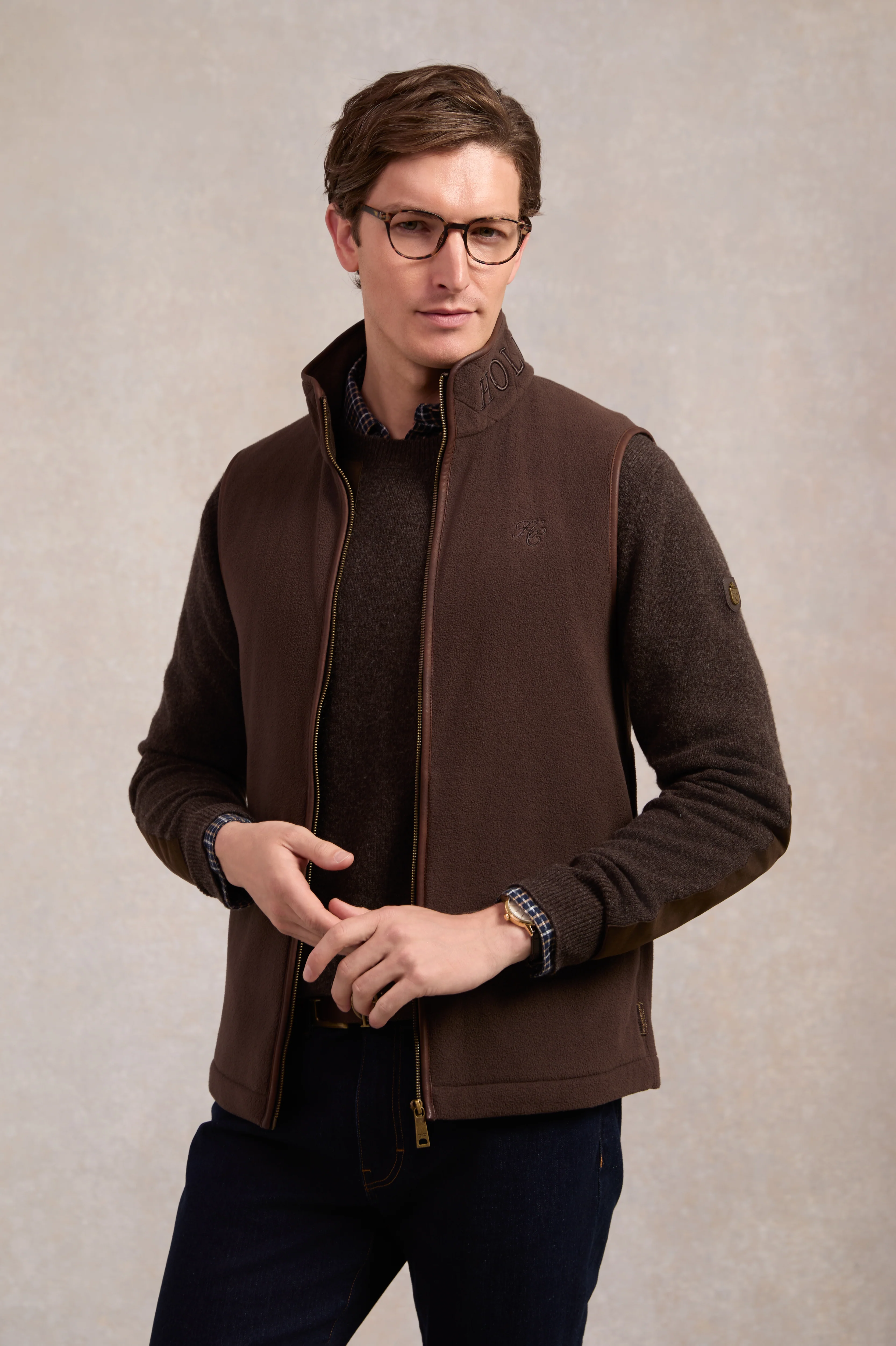Men's Country Fleece Gilet (Chocolate) - Image 6