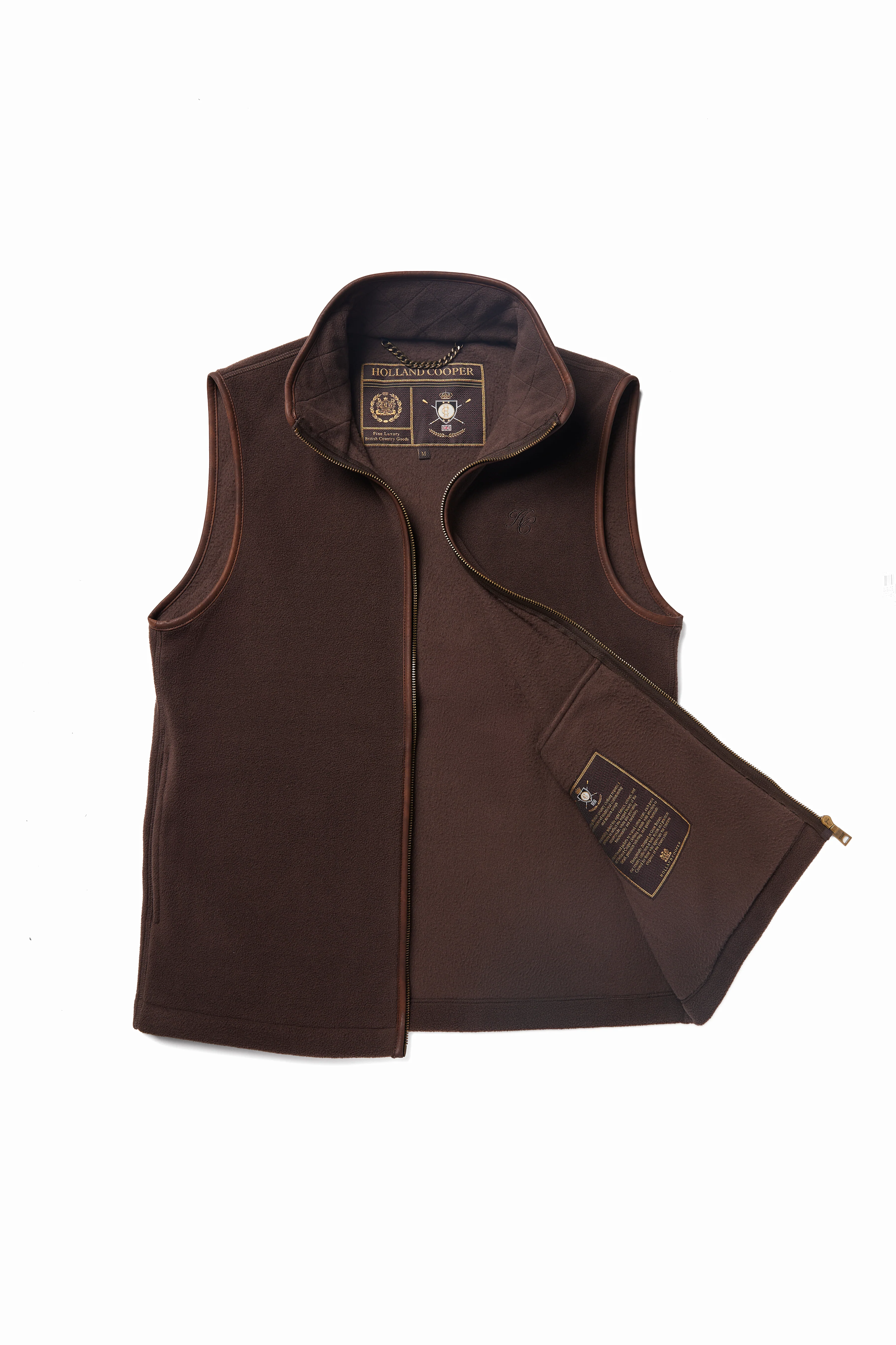 Men's Country Fleece Gilet (Chocolate) - Image 7