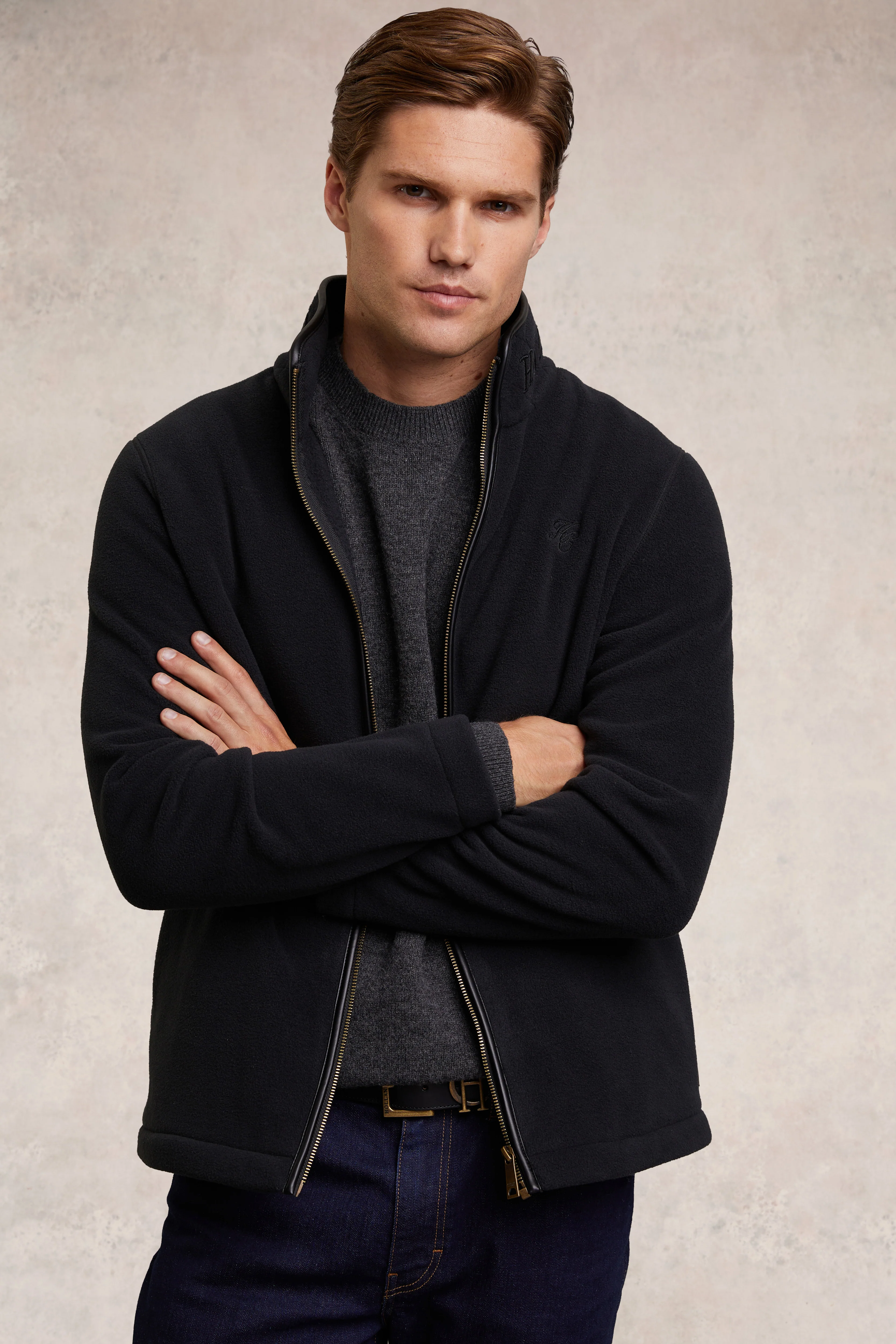 Men's Country Fleece Jacket (Black) - Image 2