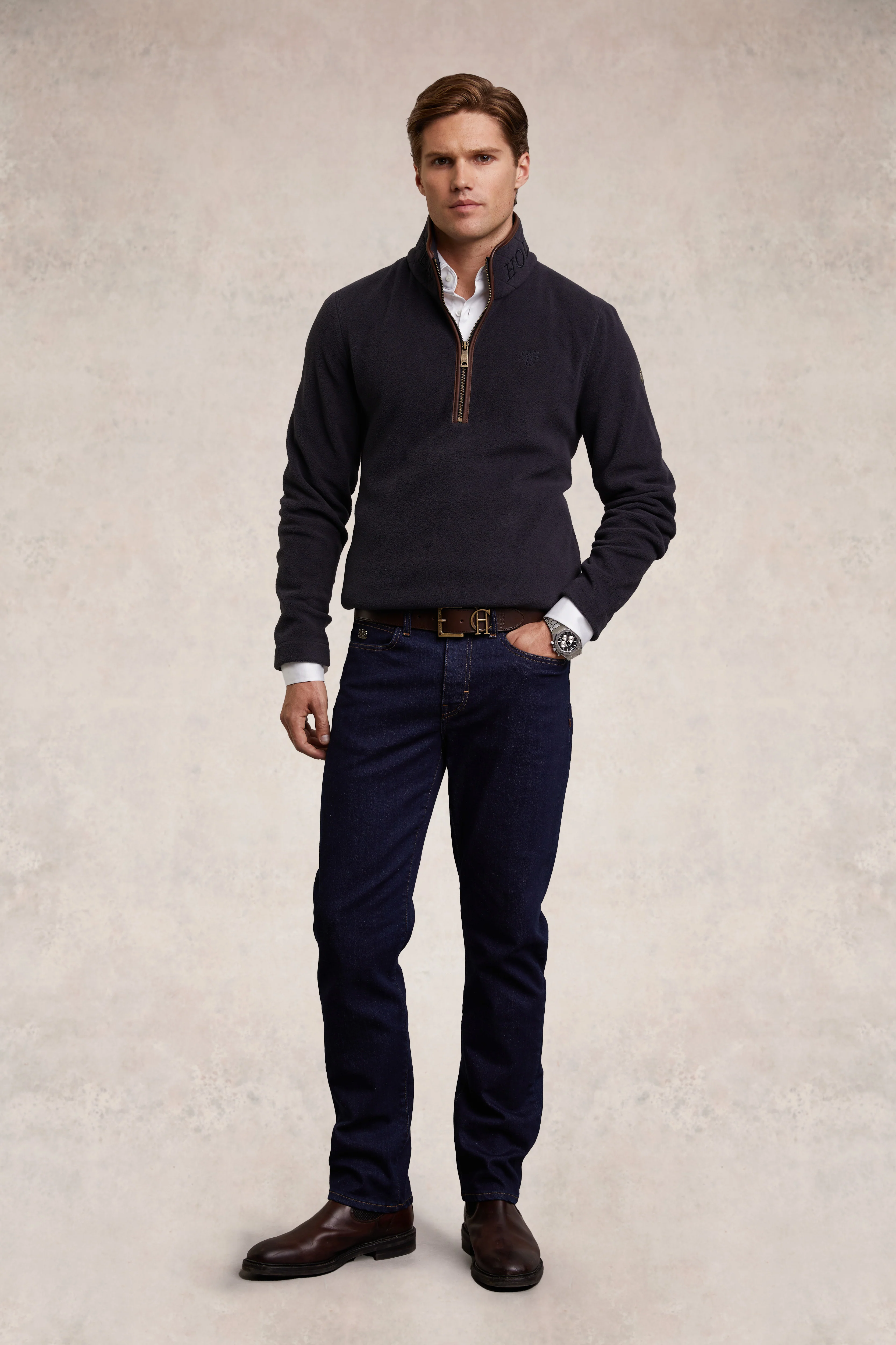 Men's Country Fleece Quarter Zip (Ink Navy) - Image 3