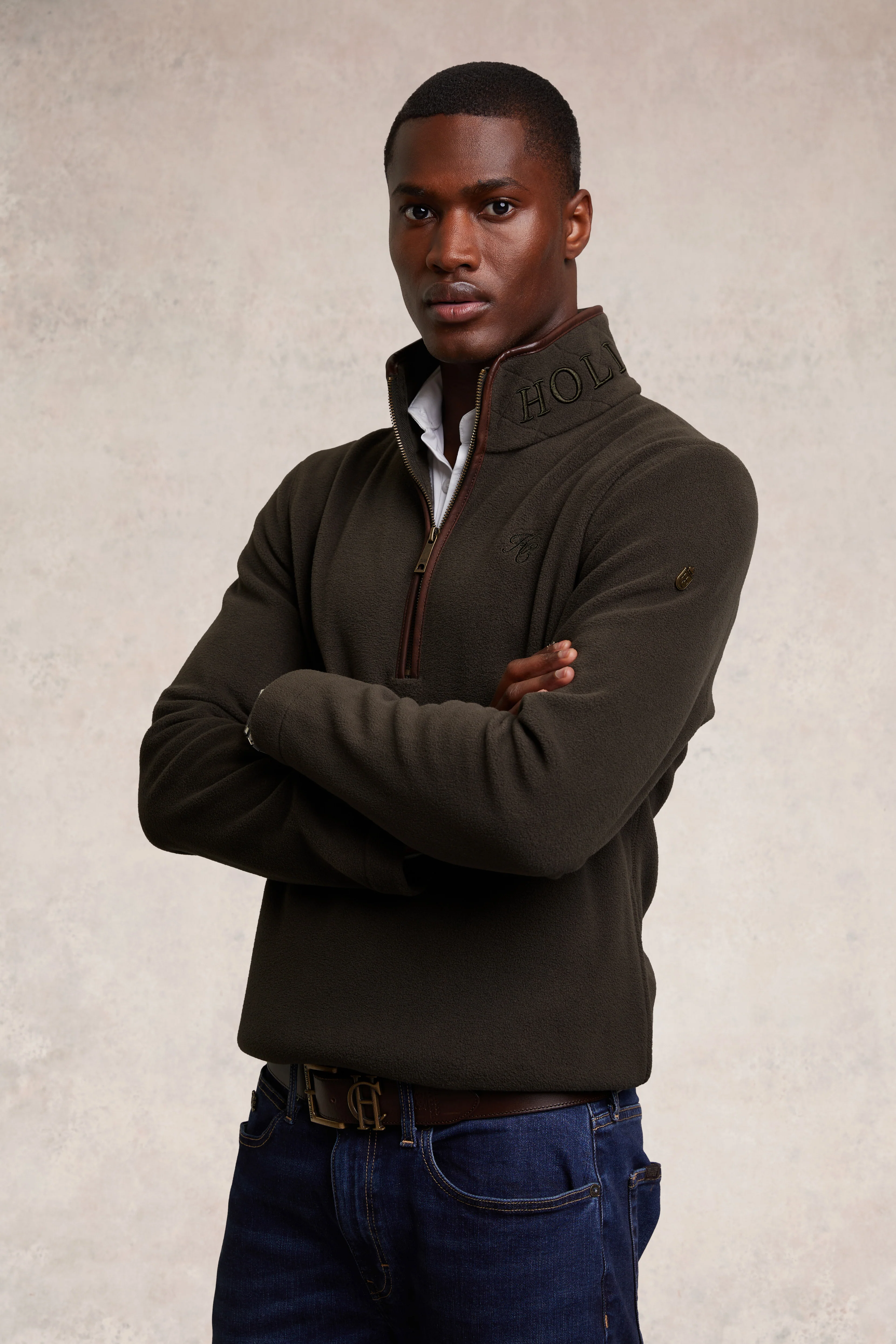 Men's Country Fleece Quarter Zip (Khaki) - Image 2