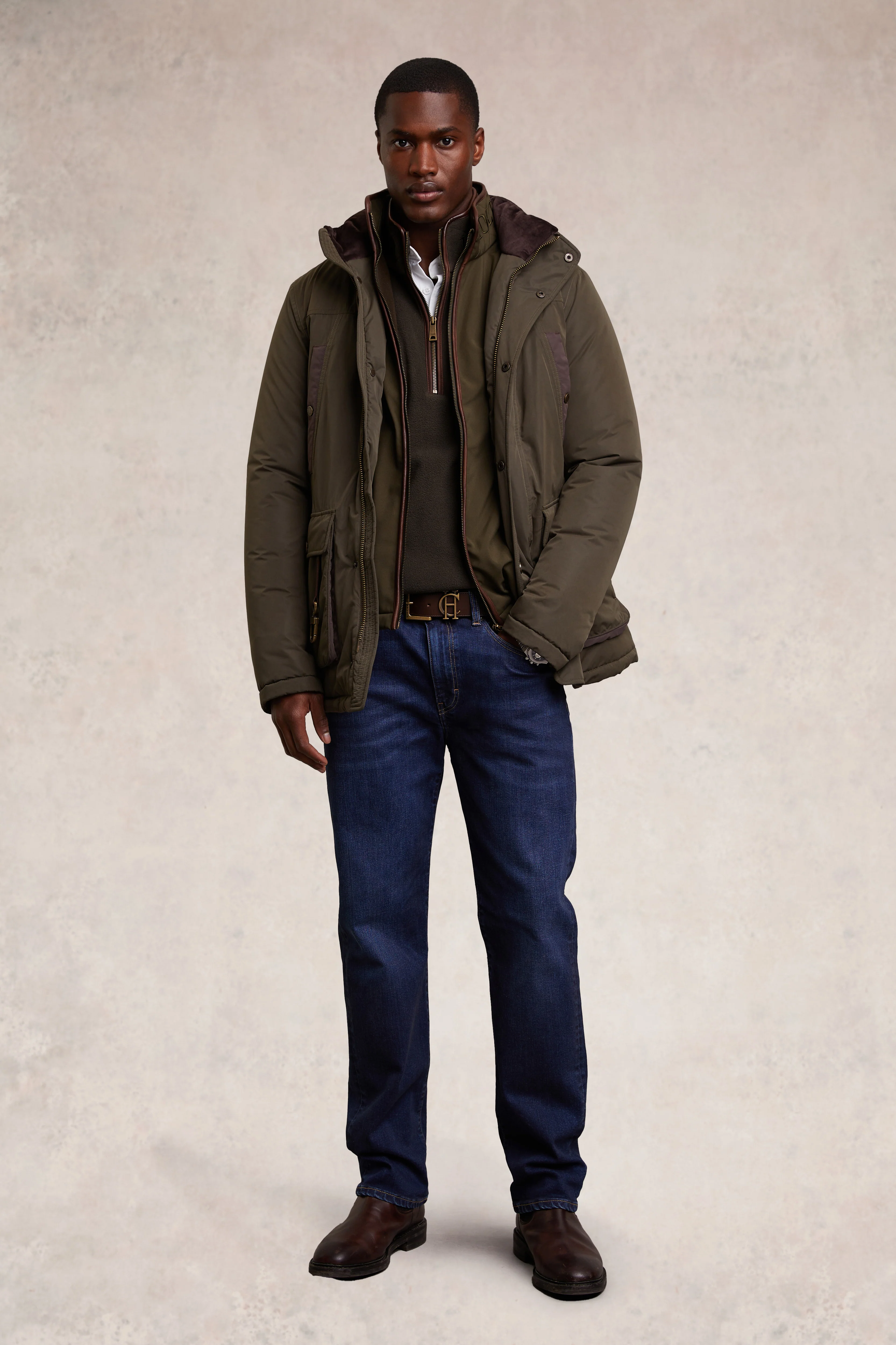Men's Country Fleece Quarter Zip (Khaki) - Image 3