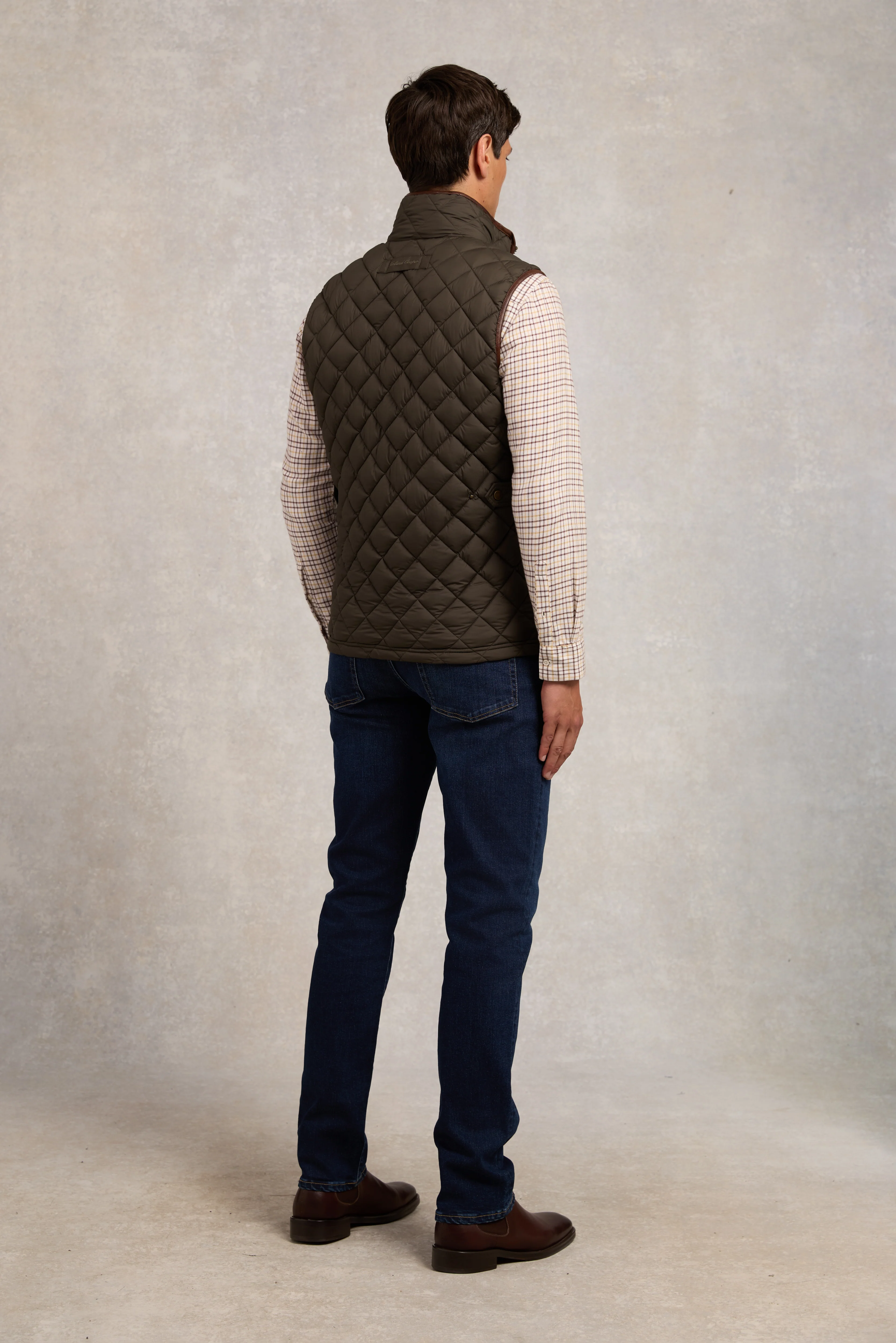 Men's Country Quilted Gilet (Khaki) - Image 5