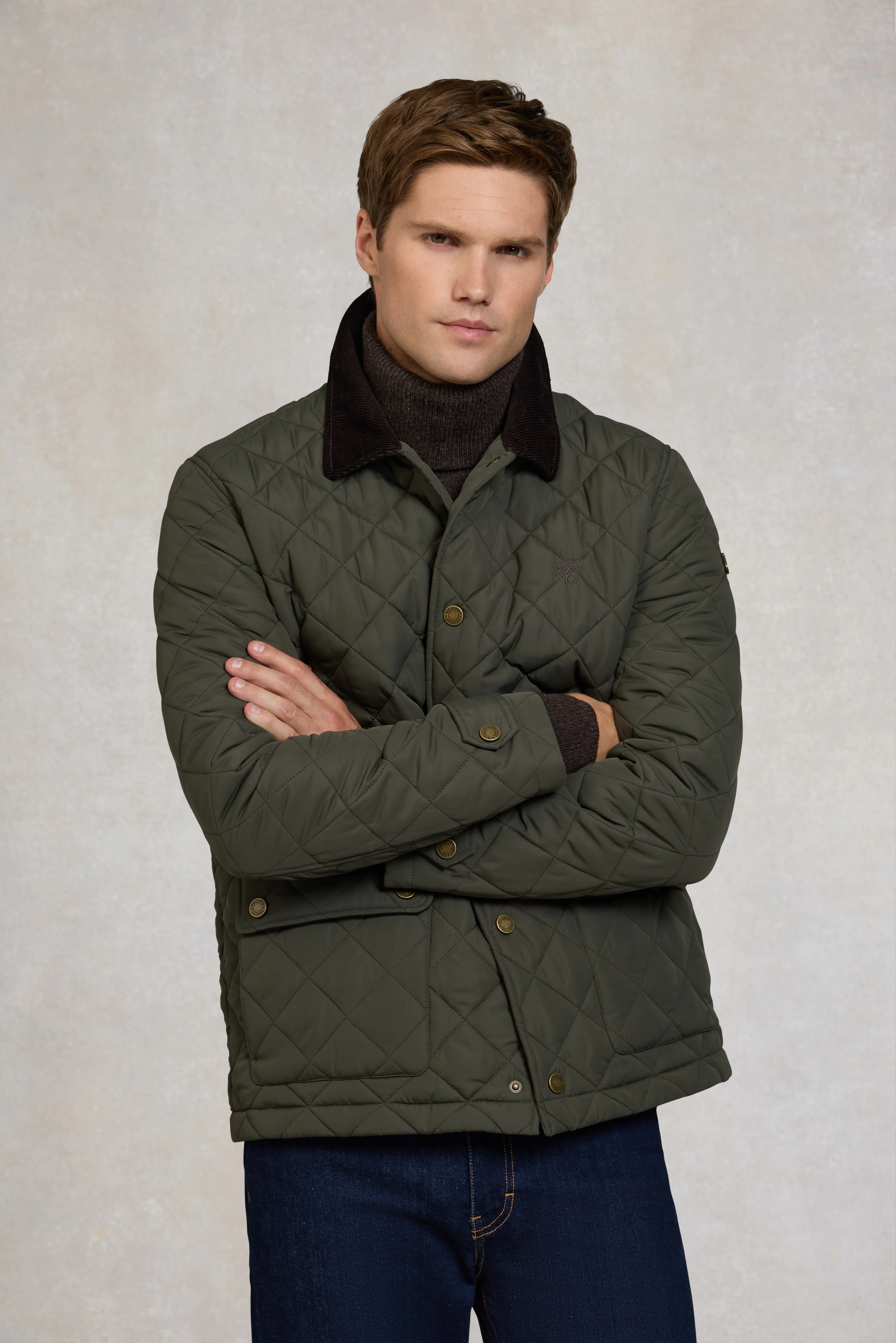 Men's Quilted Liner Jacket (Army Khaki) - Image 7