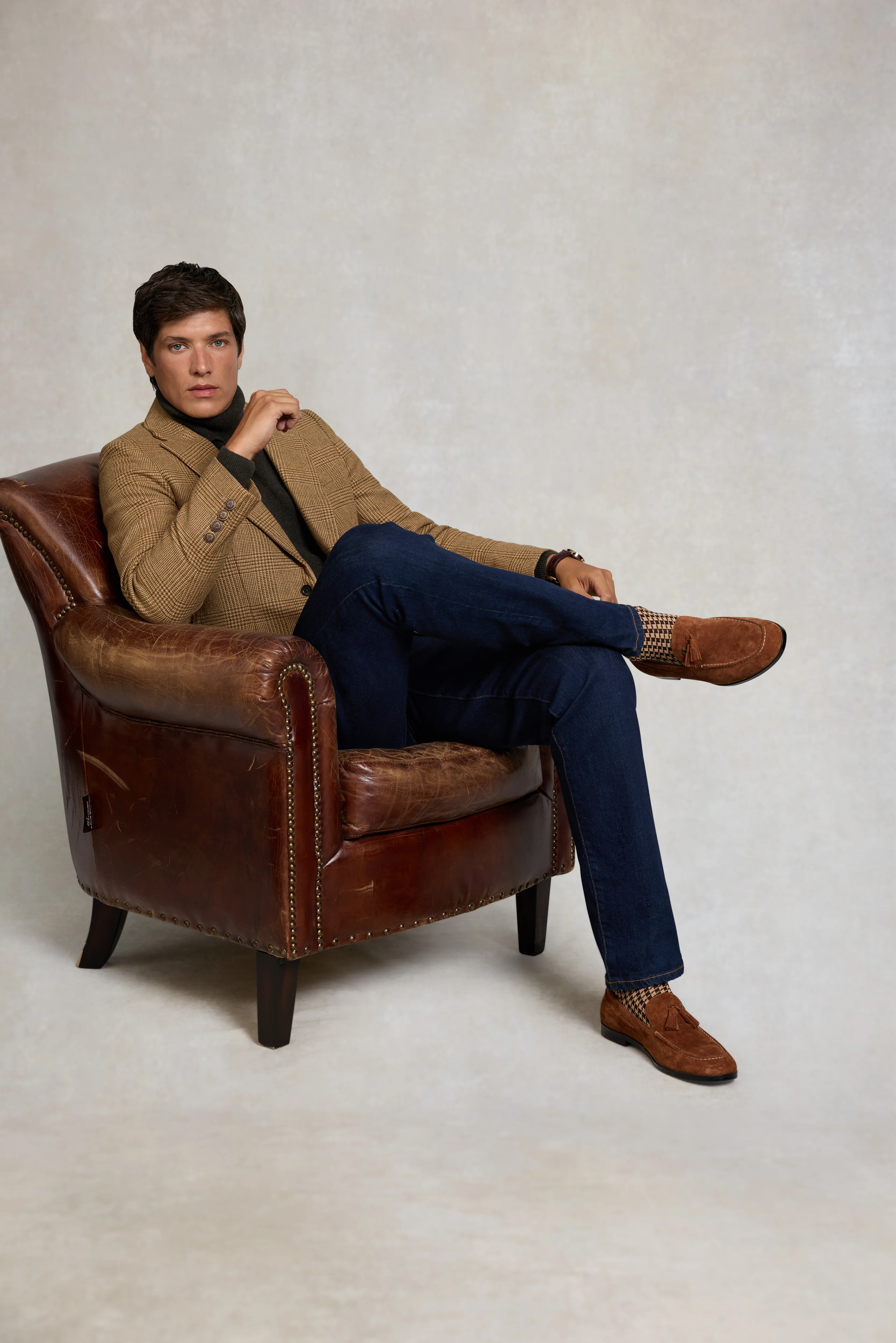 Men's Suede Tassel Loafer (Cognac) - Image 3