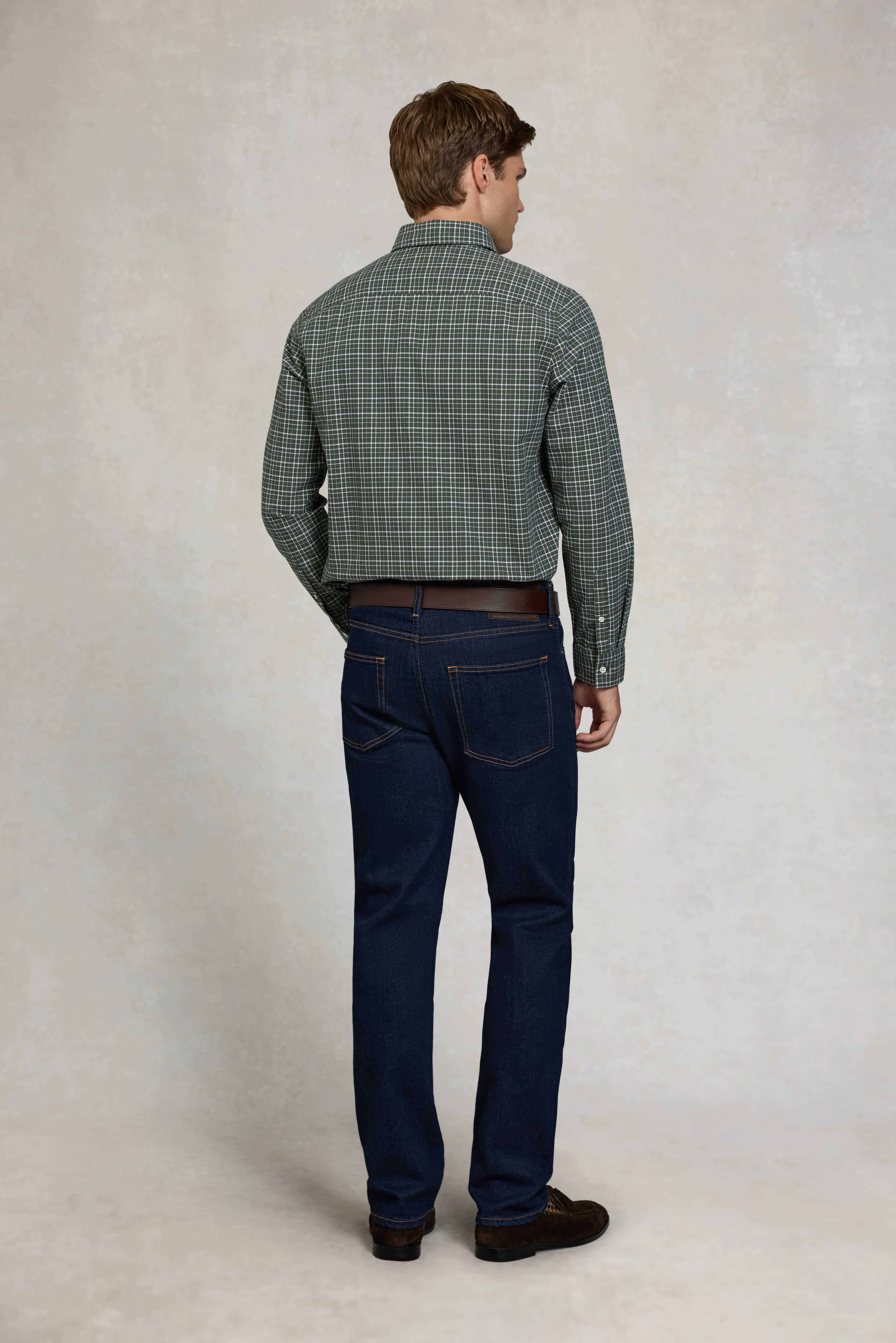 Men's Tailored Fit Button Down Shirt (Henridge Emerald) - Image 5