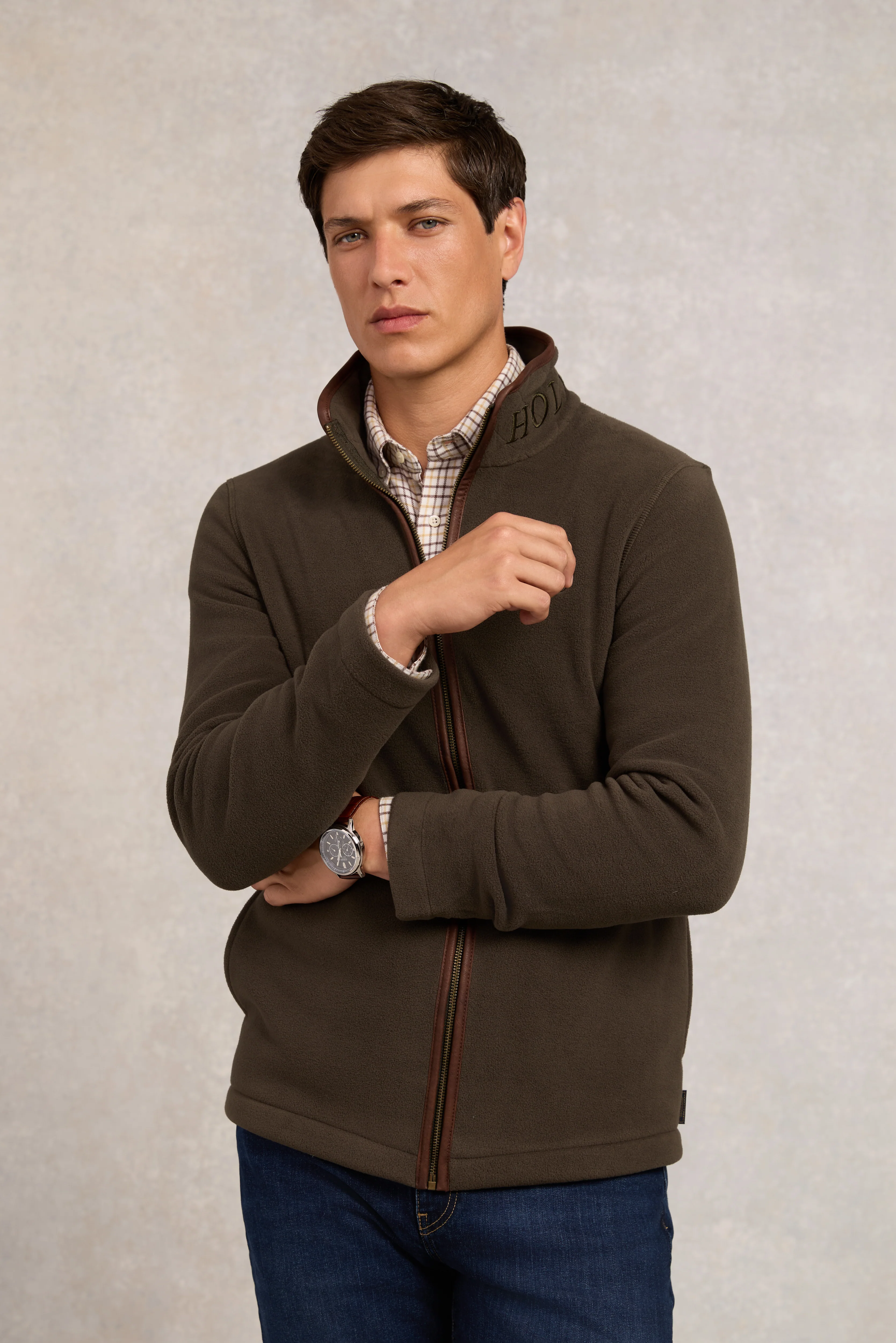 Men's Country Fleece Jacket (Khaki) - Image 2