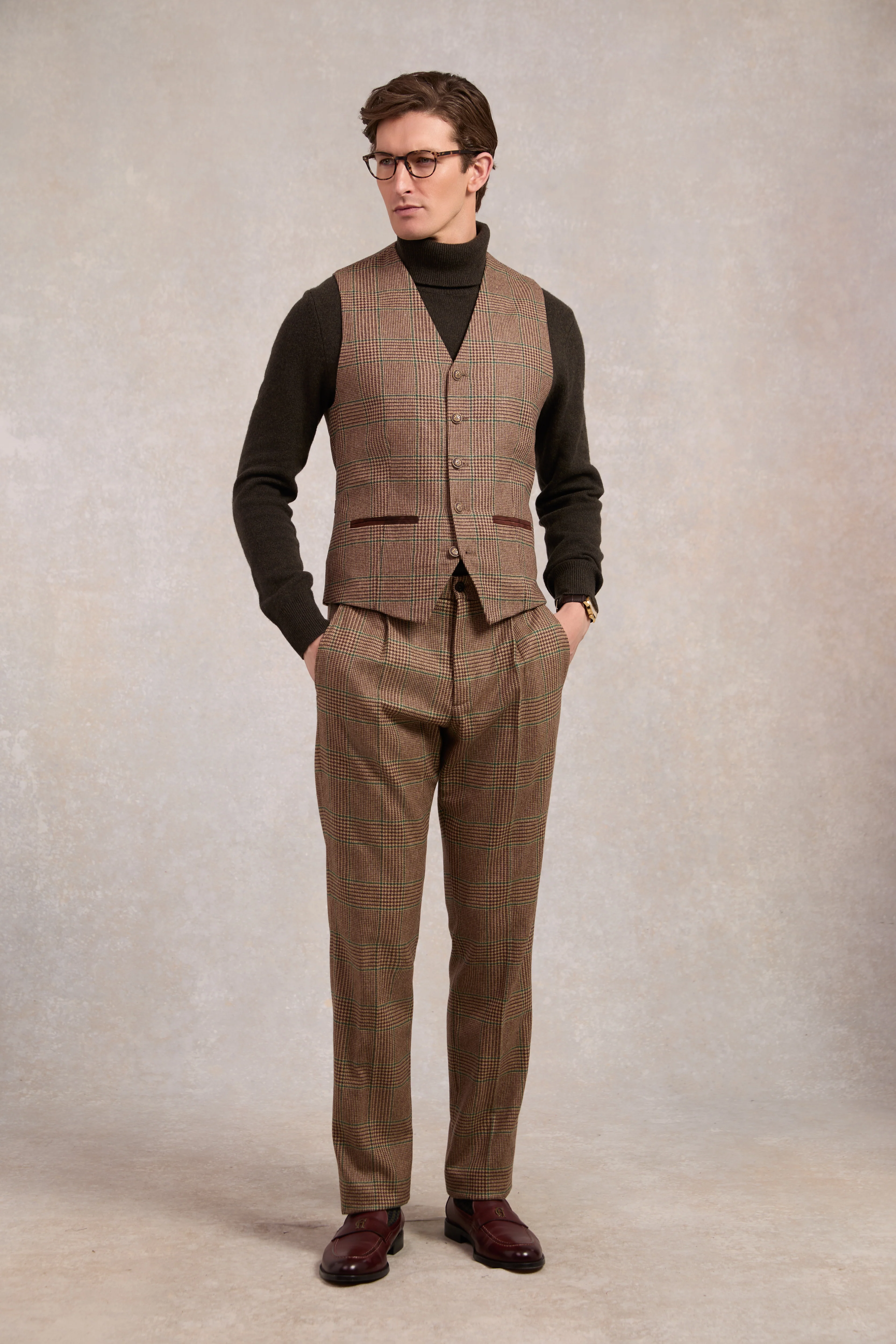St James Waistcoat (Clarence Check Forest) - Image 2