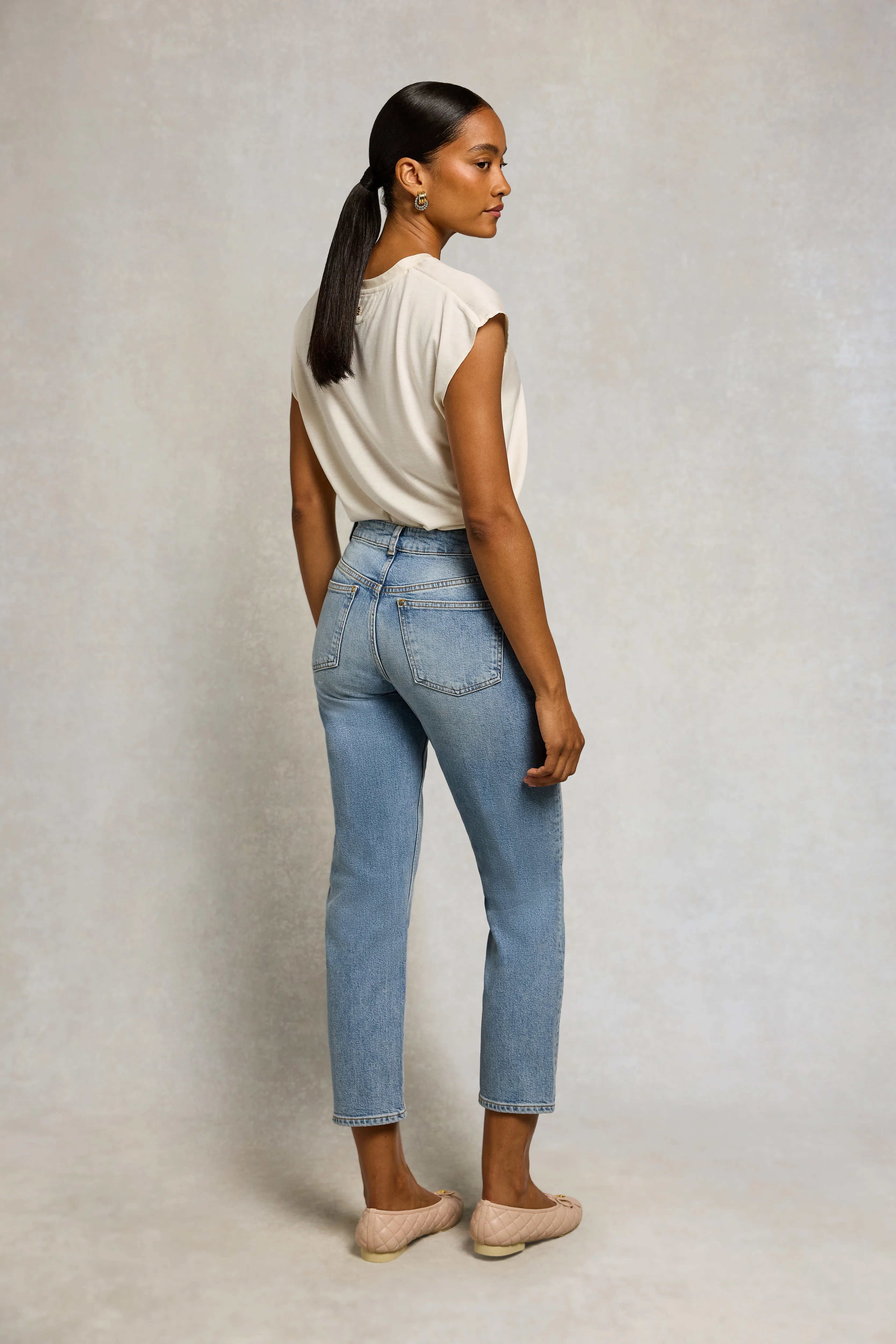 Mid Rise Straight Cropped Jean (Vintage Denim) - Image 5