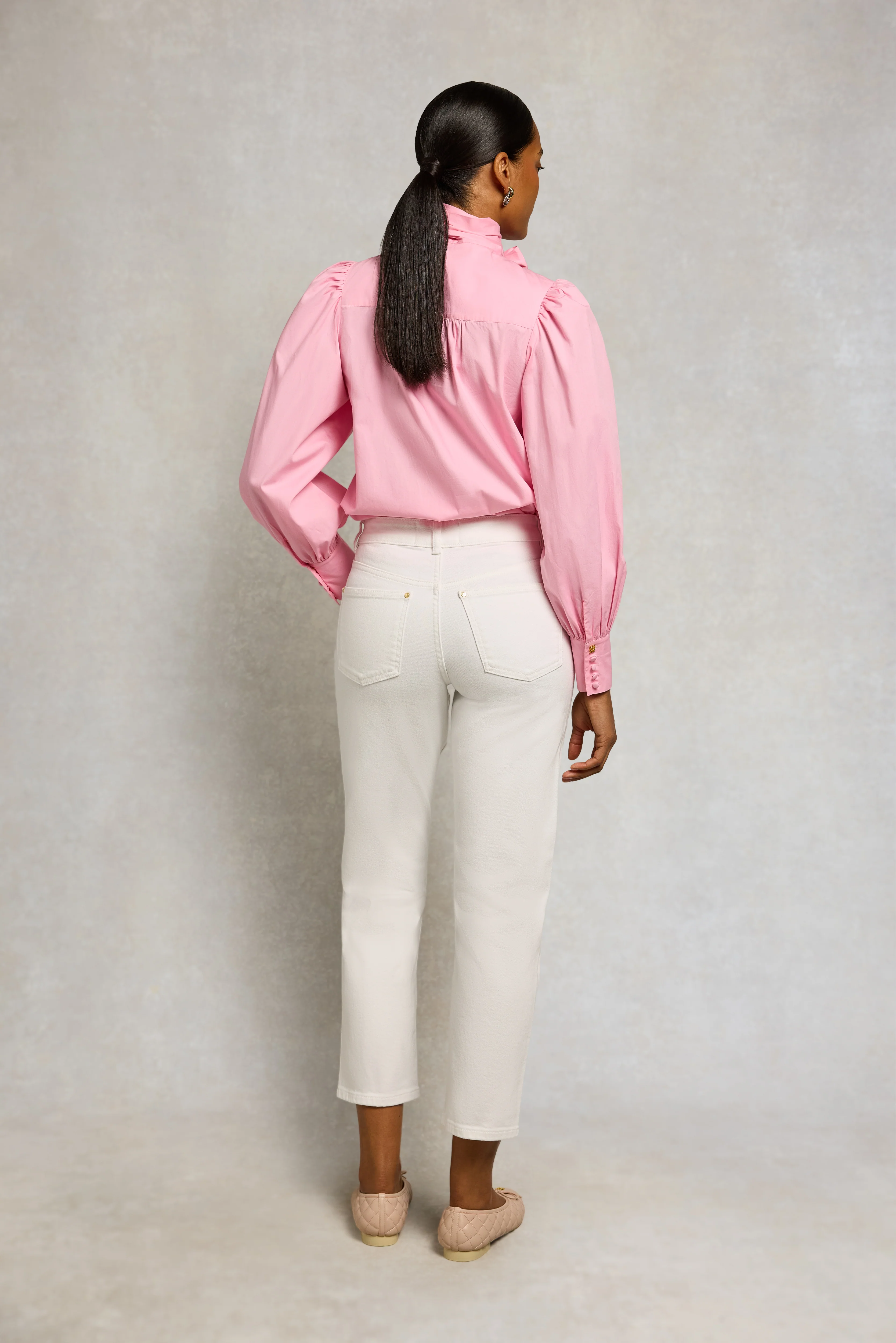 Mid Rise Straight Cropped Jean (White) - Image 5