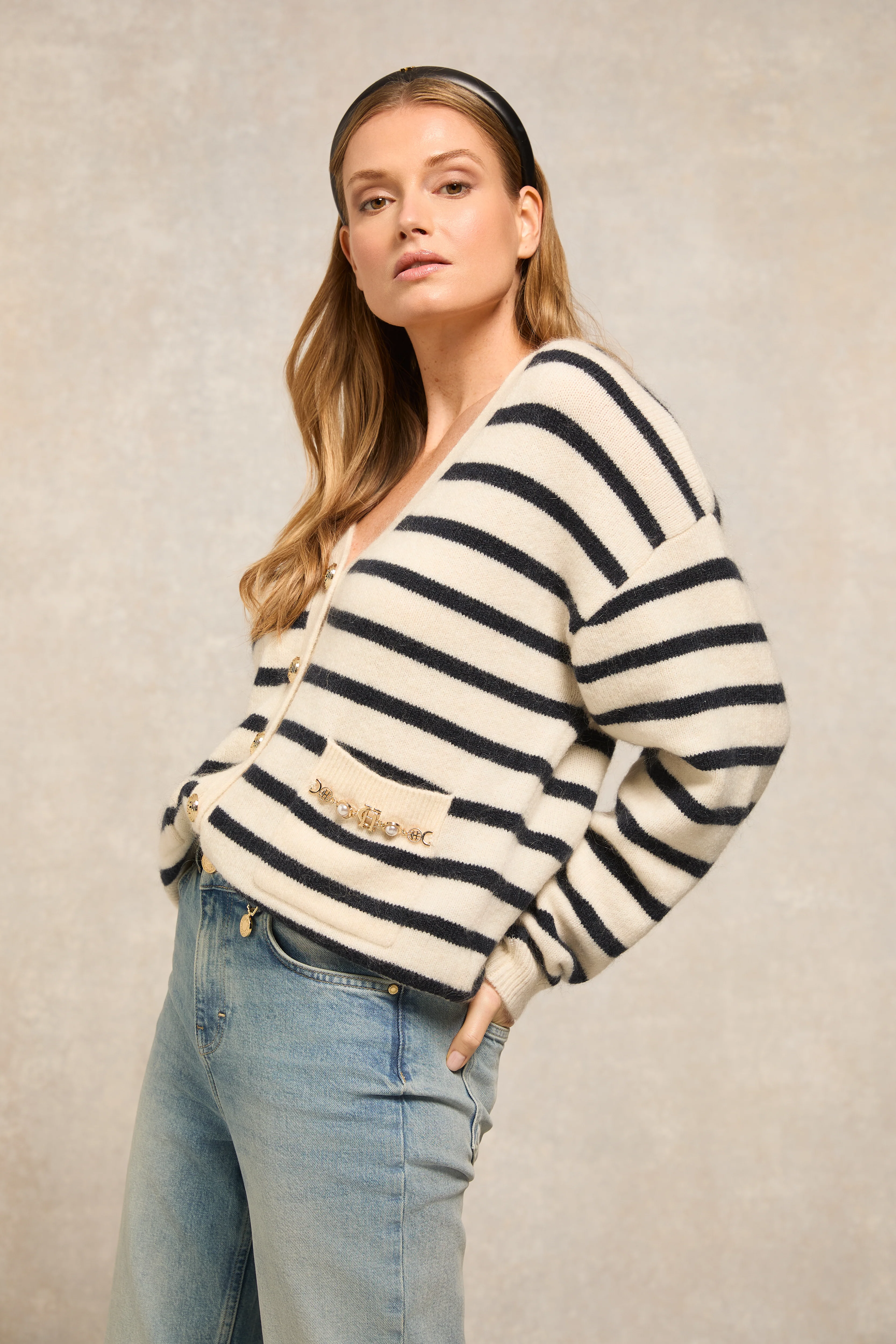 Mila Cardigan (Natural Stripe) - Image 5