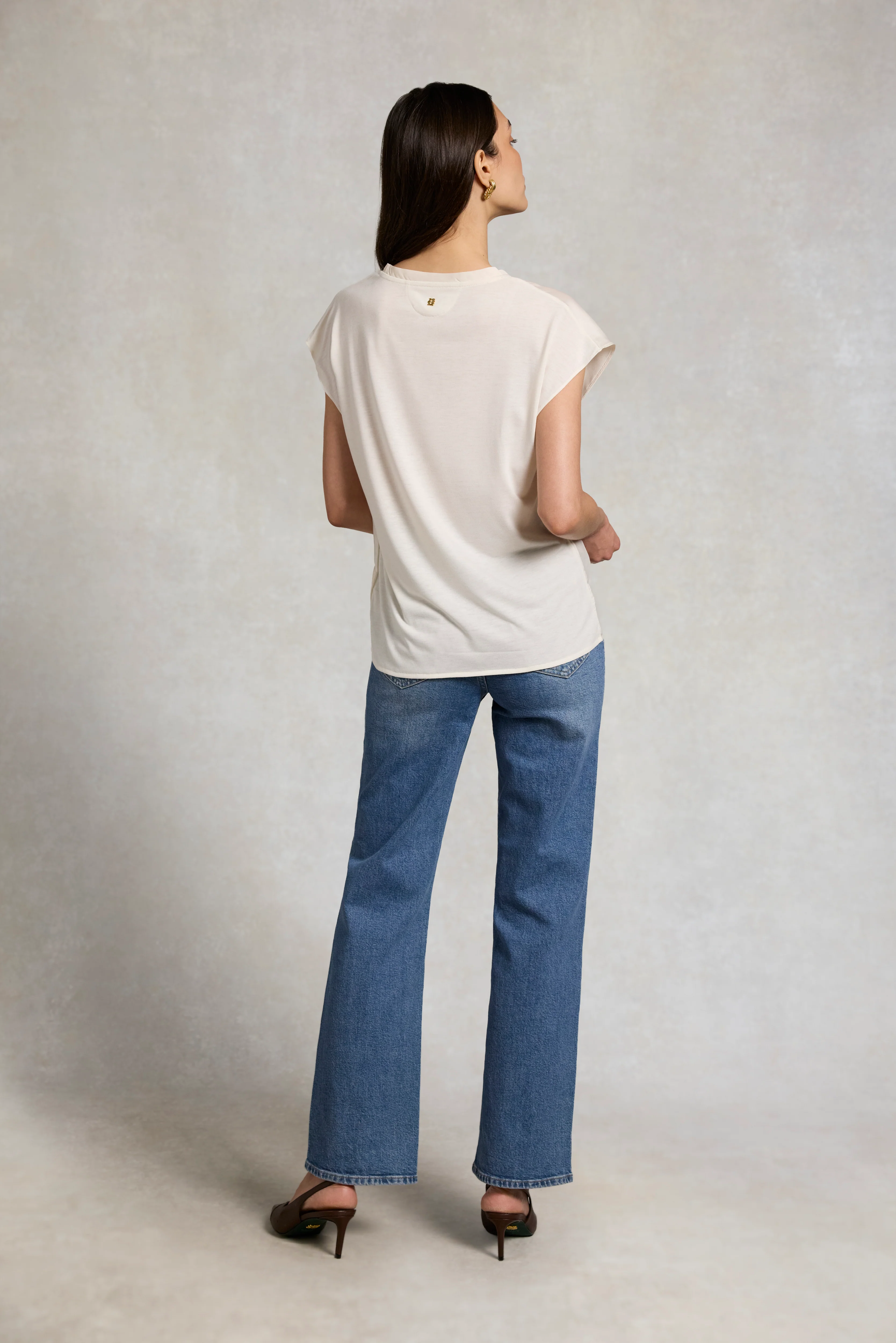 Mila V Neck Top (Natural) - Image 5