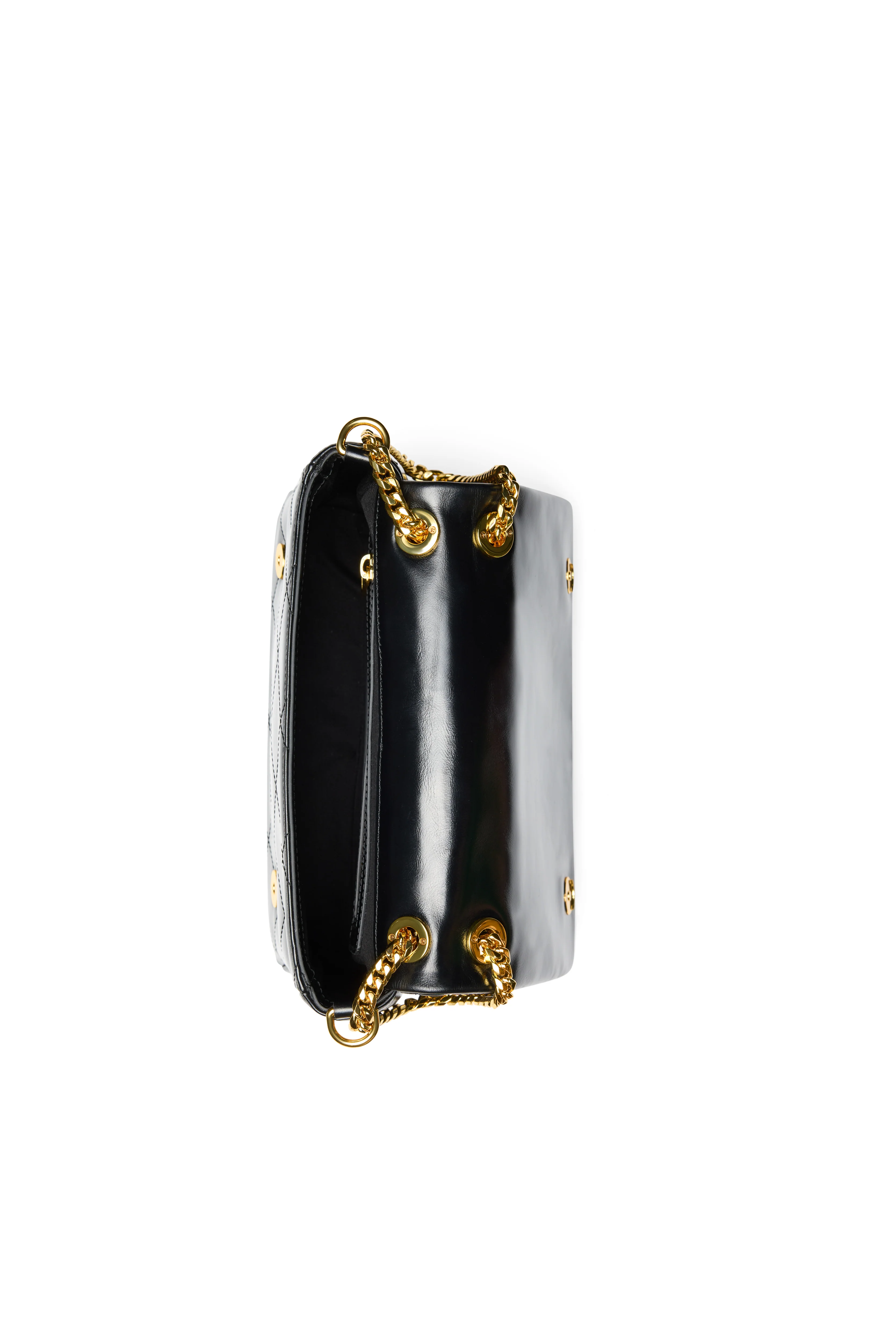 Milan Midi Shoulder Bag (Black Leather) - Image 9