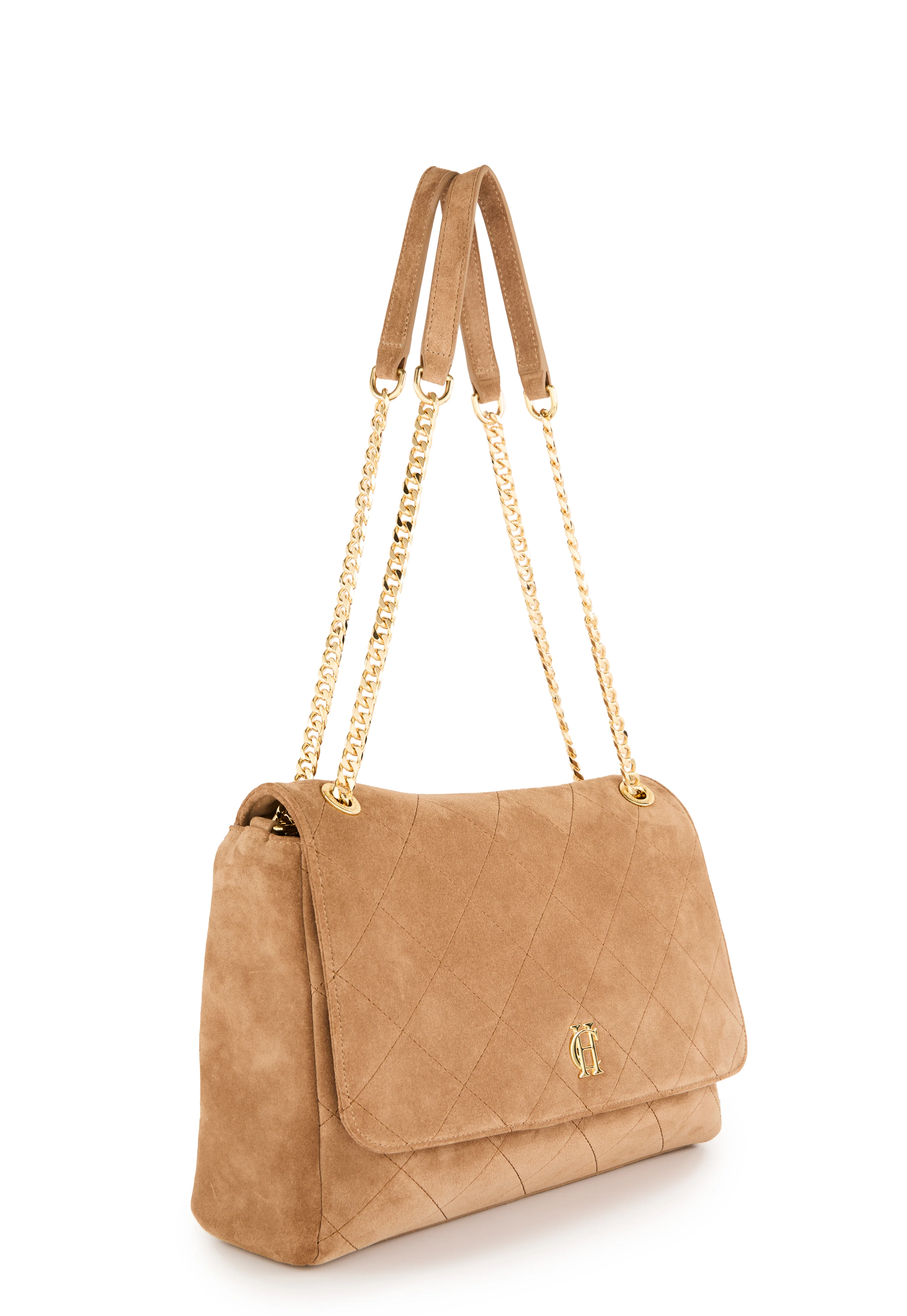 Milan Shoulder Bag (Light Tan Suede) - Image 4
