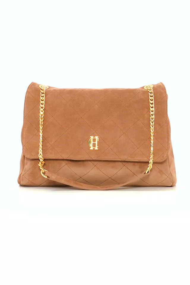 Milan Shoulder Bag (Light Tan Suede) - Image 5
