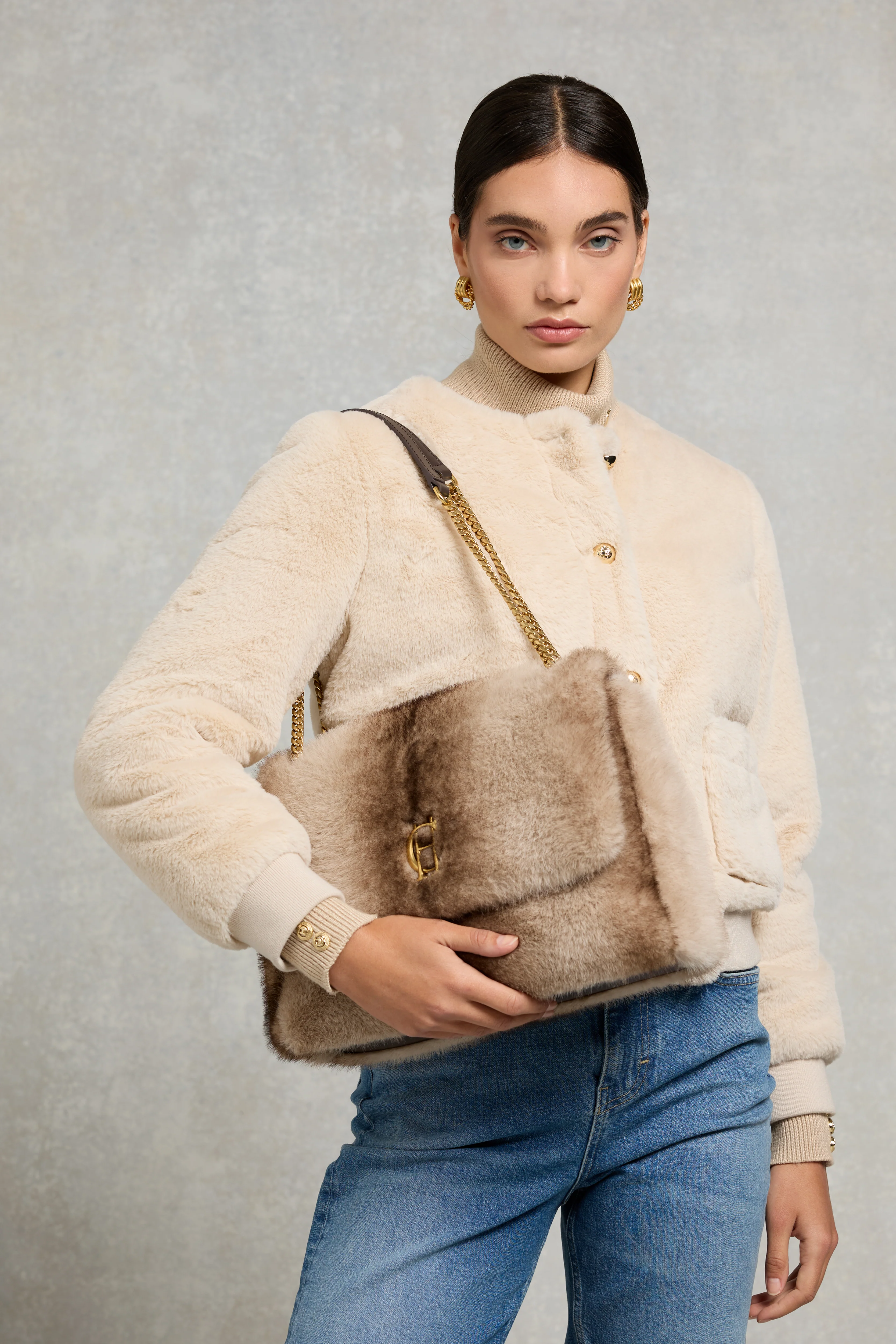 Milan Shoulder Bag (Mink Faux Fur) - Image 5