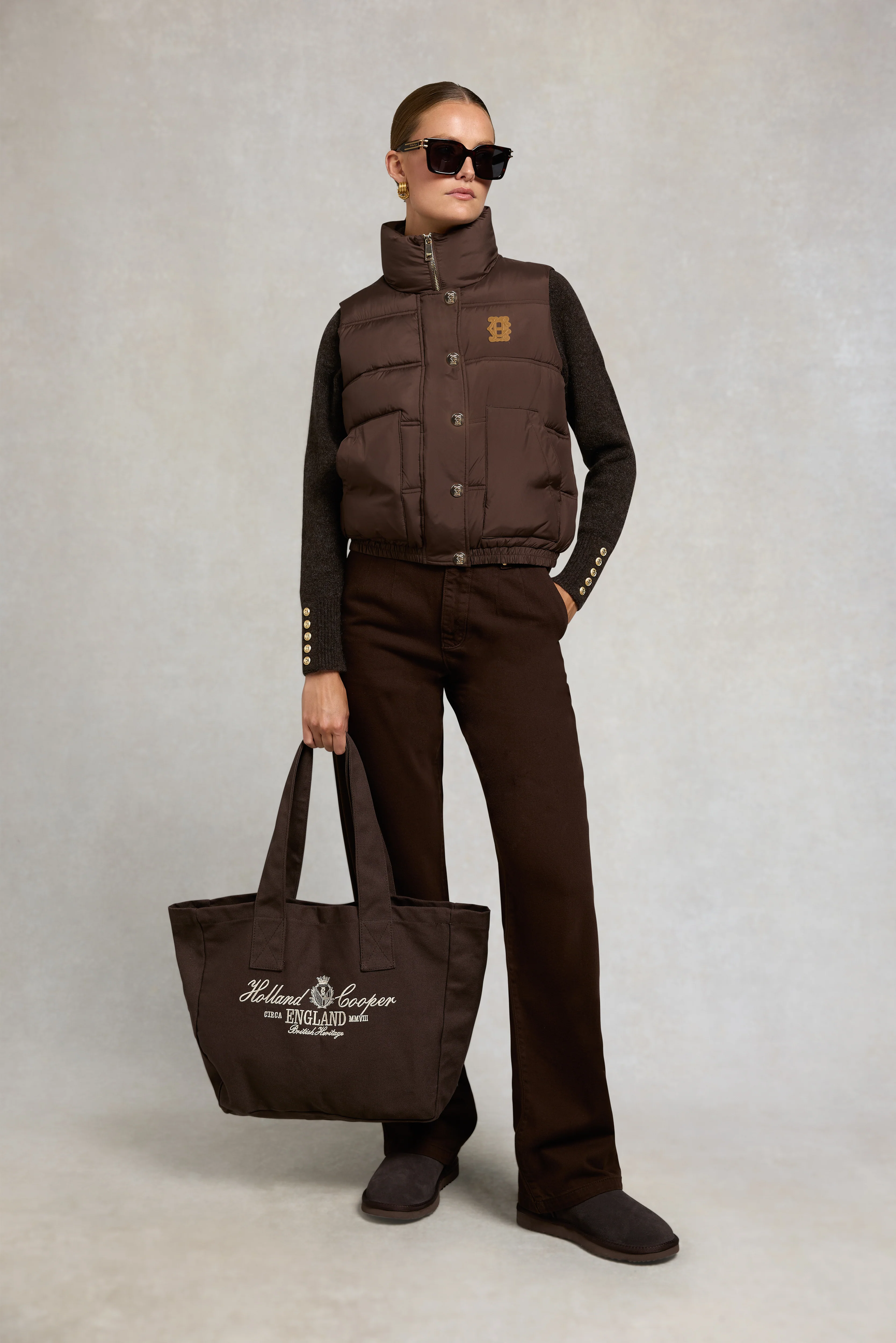 Milton Padded Gilet (Chocolate) - Image 3