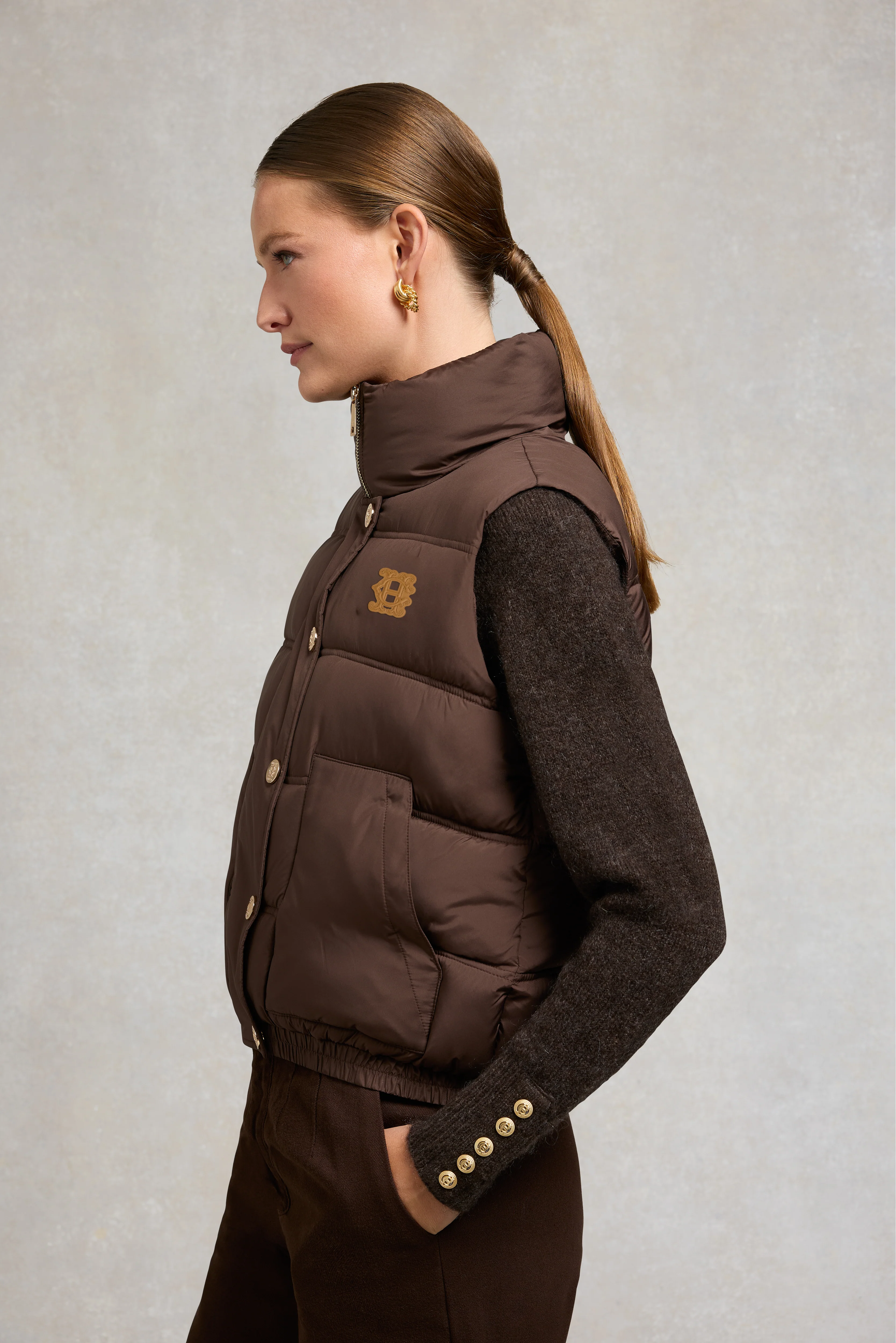 Milton Padded Gilet (Chocolate) - Image 4
