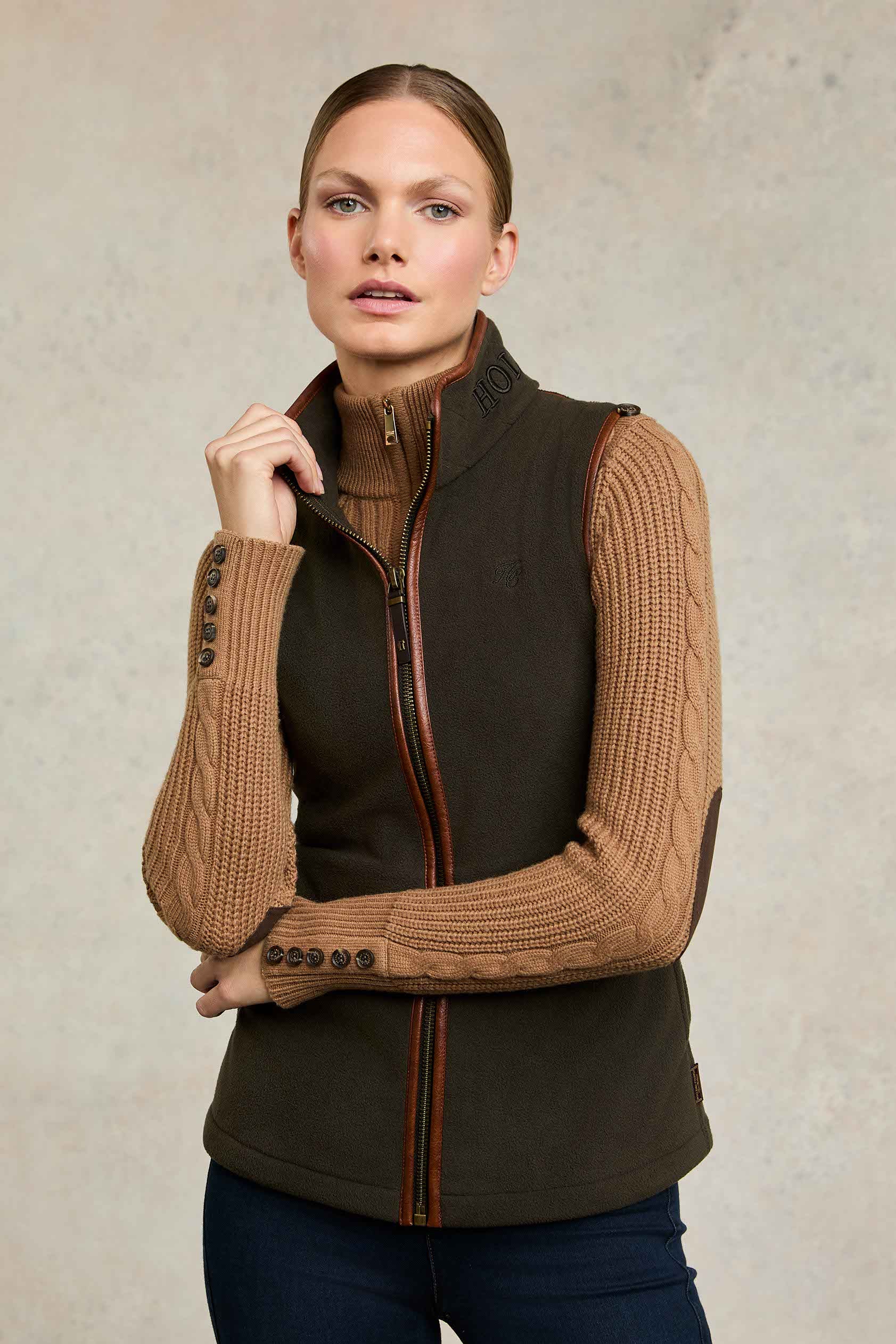 Mini Me - Country Fleece Gilet (Khaki) - Image 2