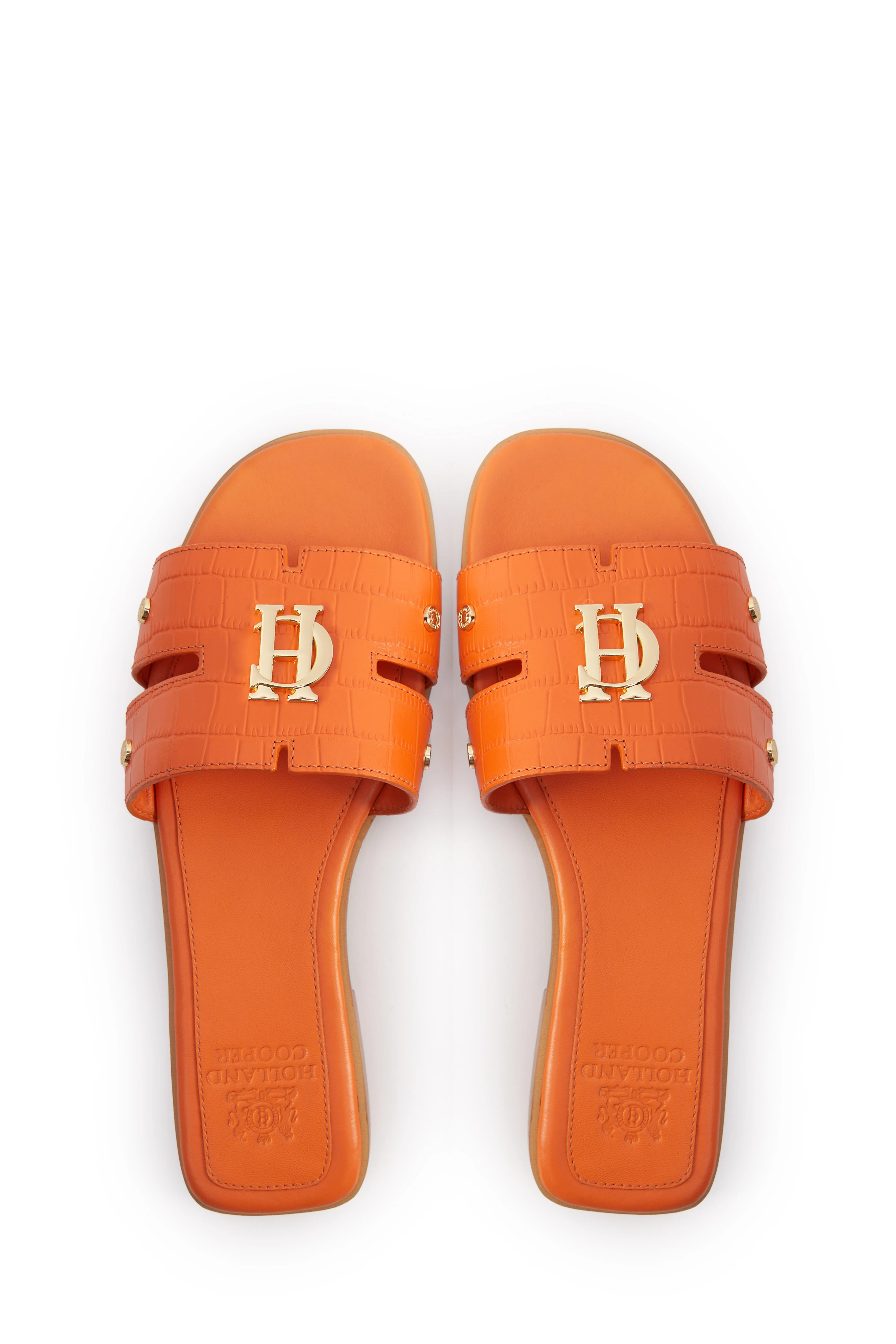 Monogram Slides (Orange Croc) - Image 3
