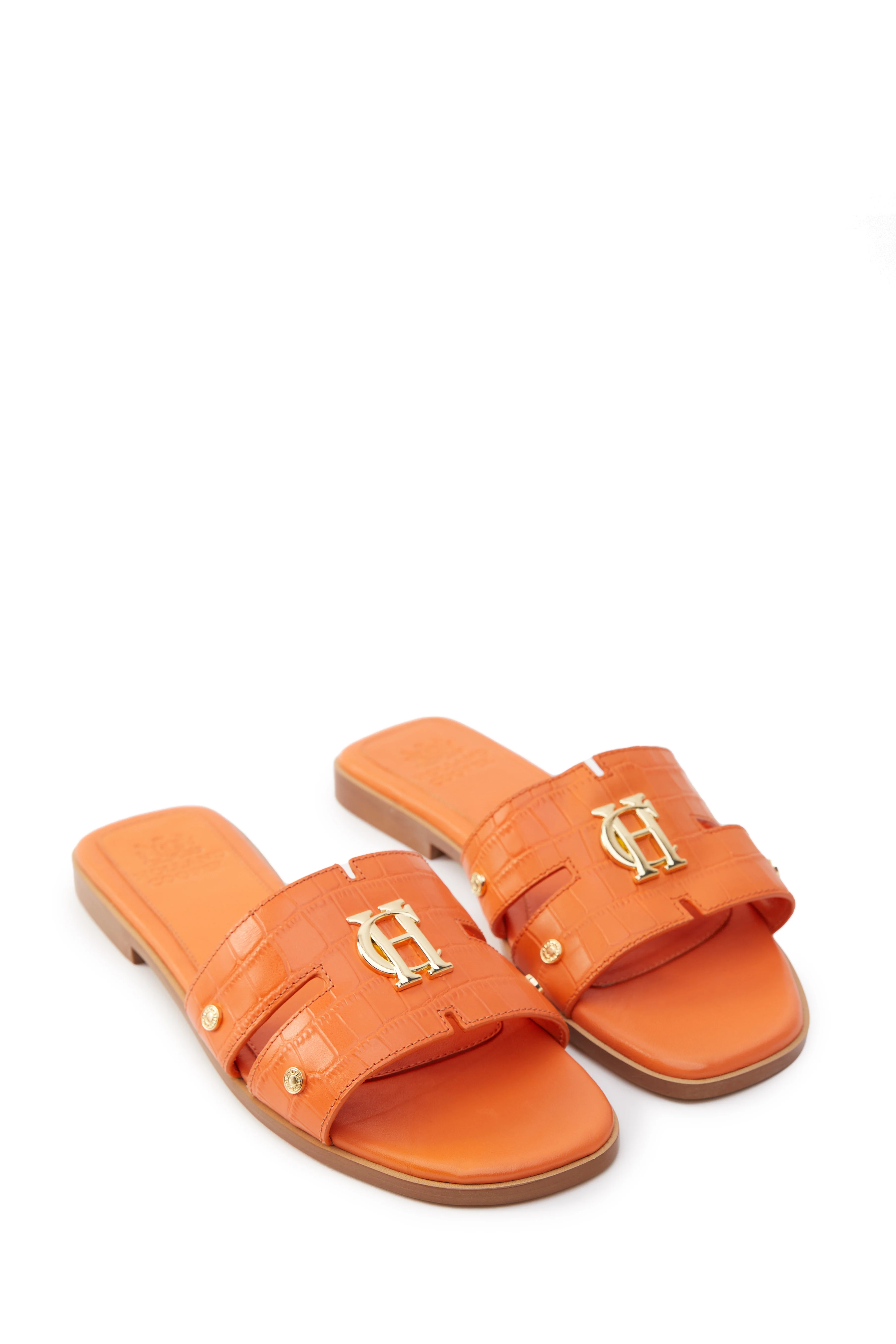 Monogram Slides (Orange Croc) - Image 5