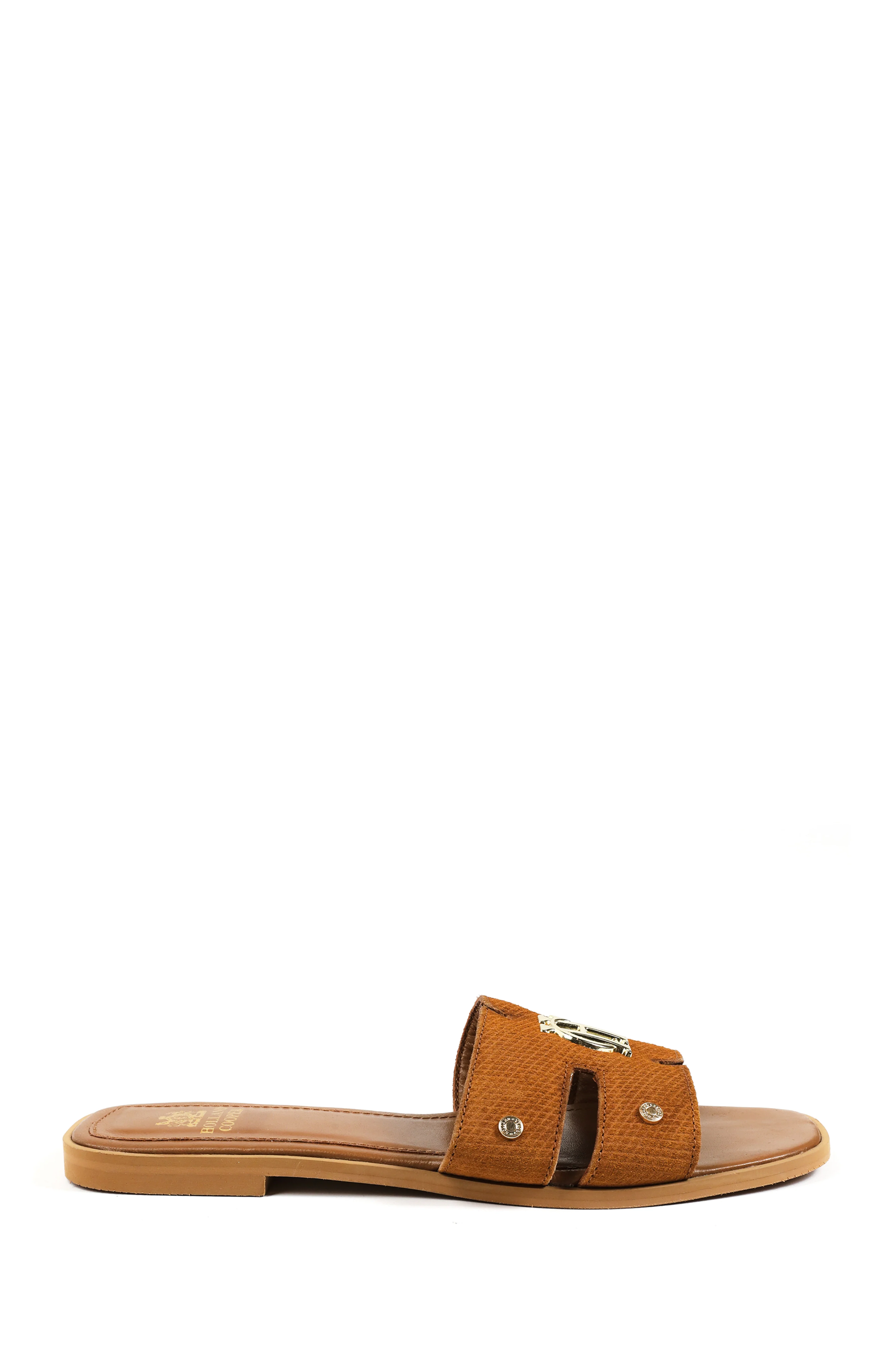 Monogram Slides (Tan Suede)
