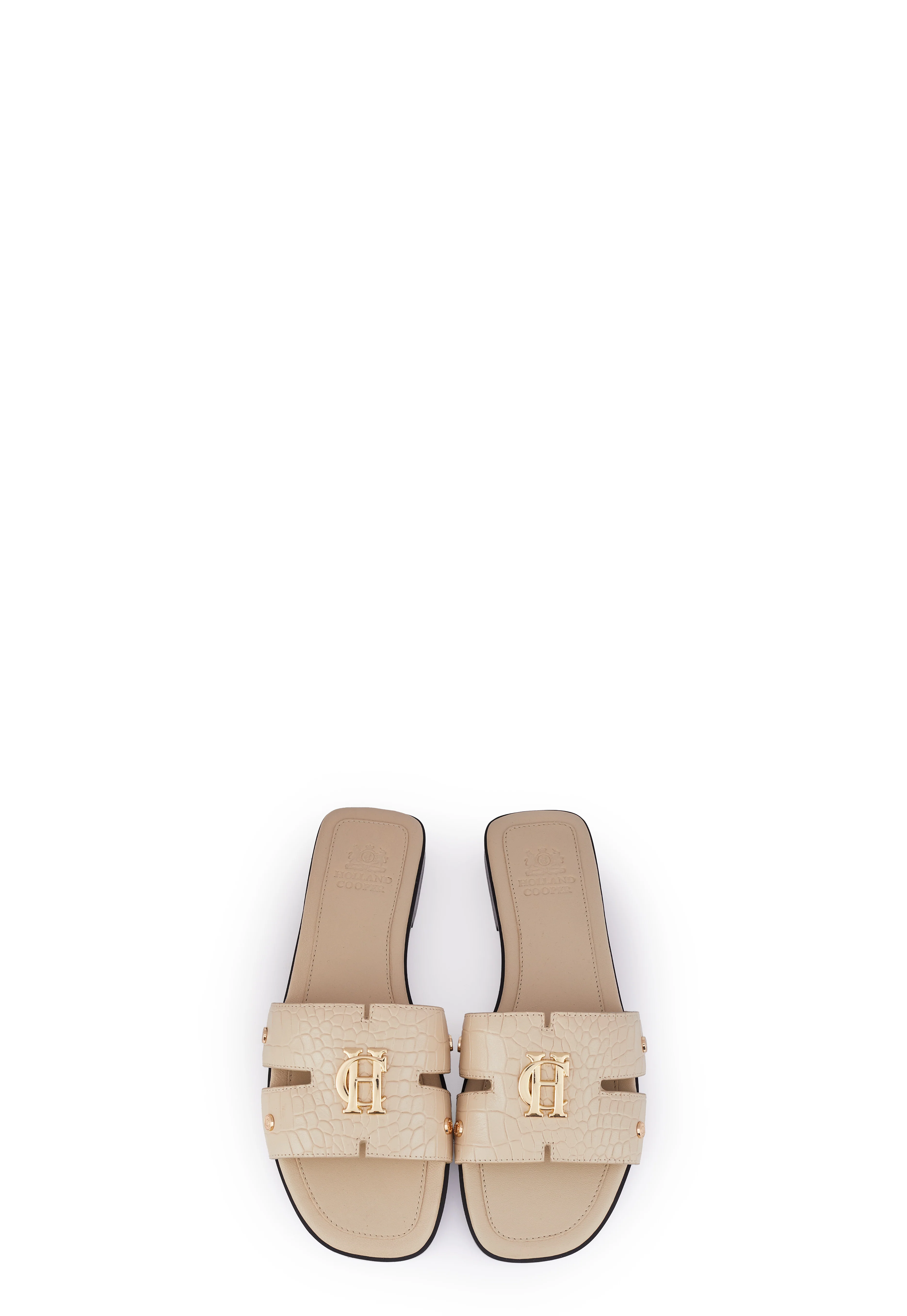 Monogram Slides (Taupe Croc) - Image 8