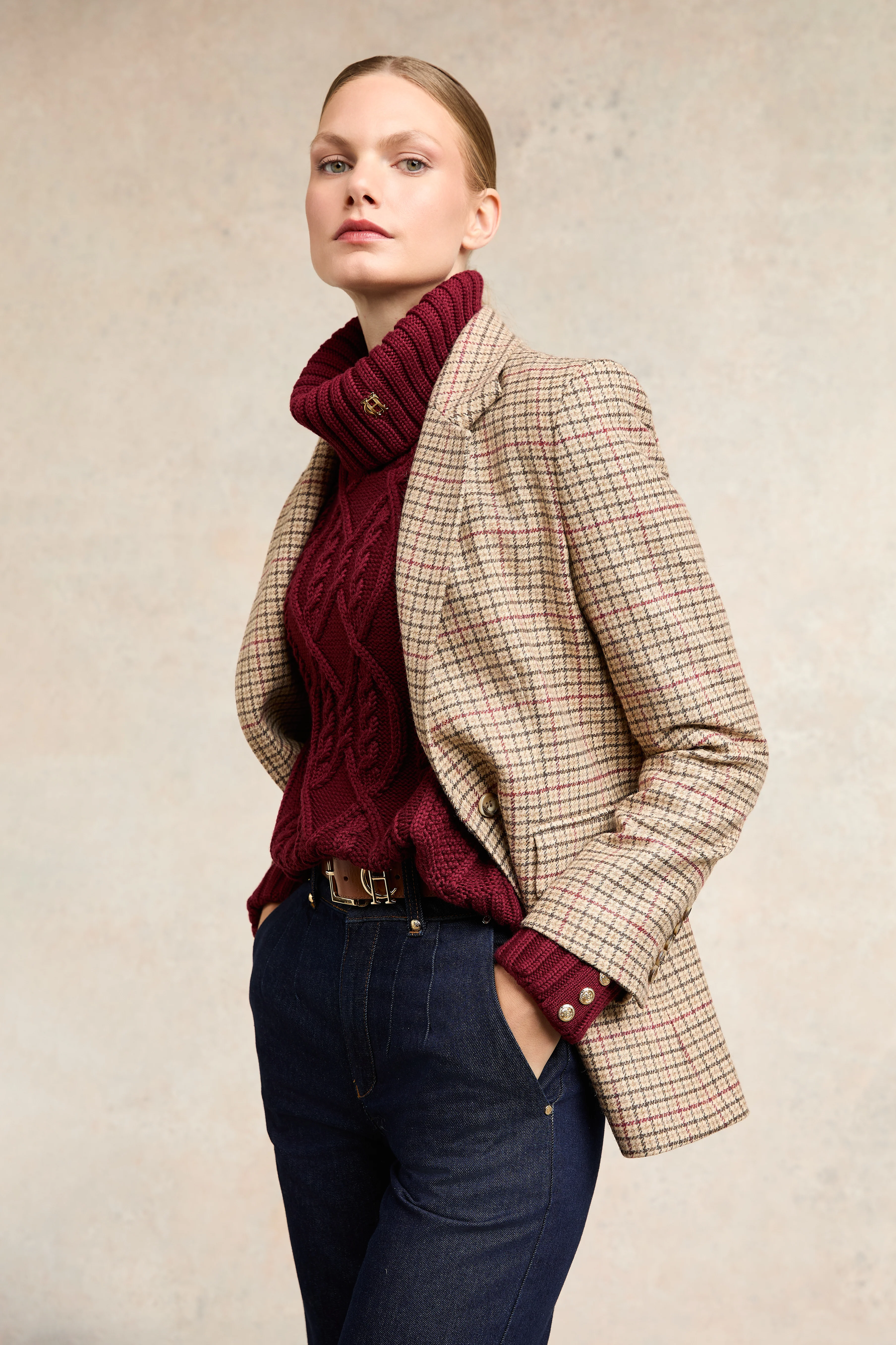 Noveli Cable Knit (Wine) - Image 2