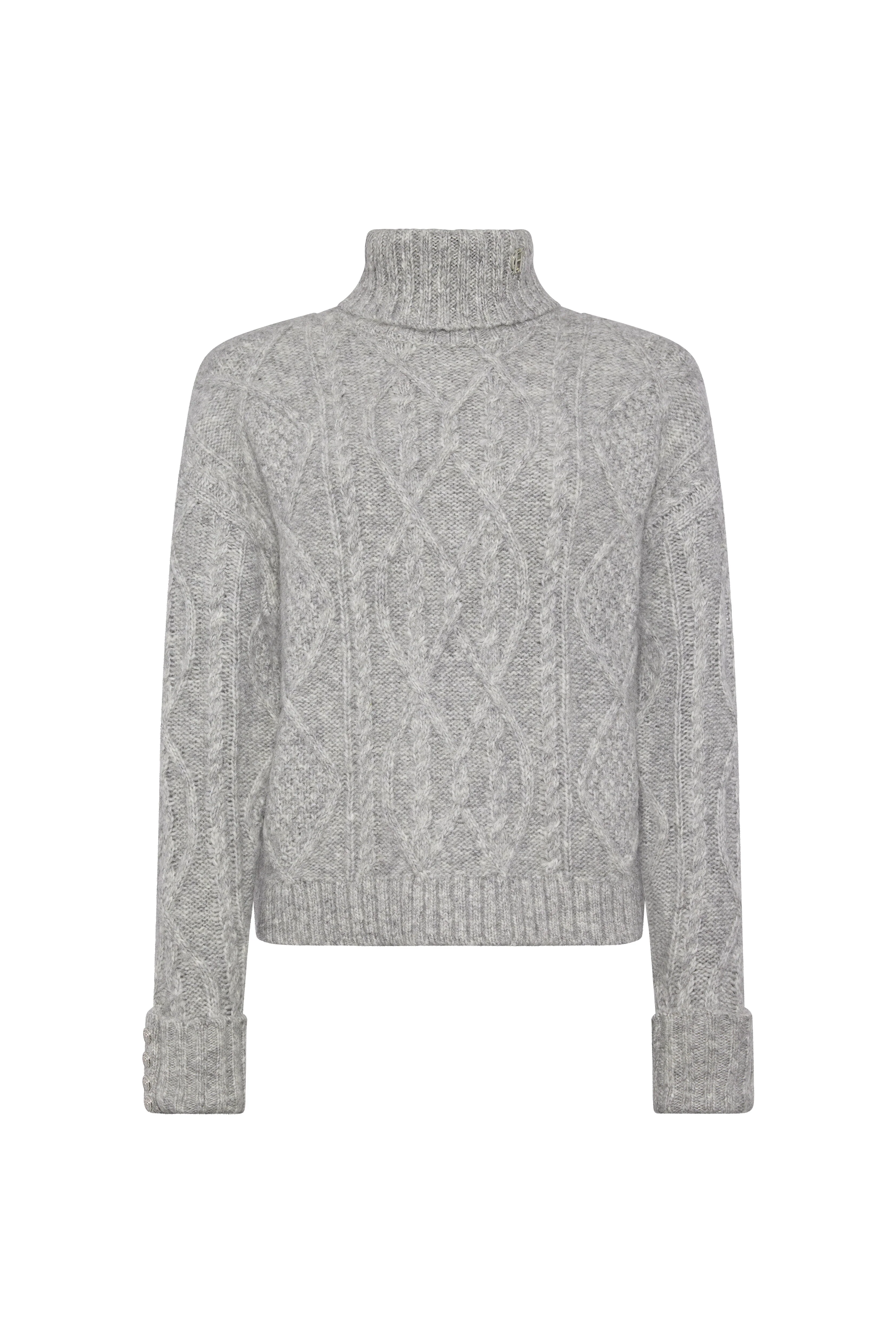 Noveli Roll Neck Knit (Light Grey) - Image 4