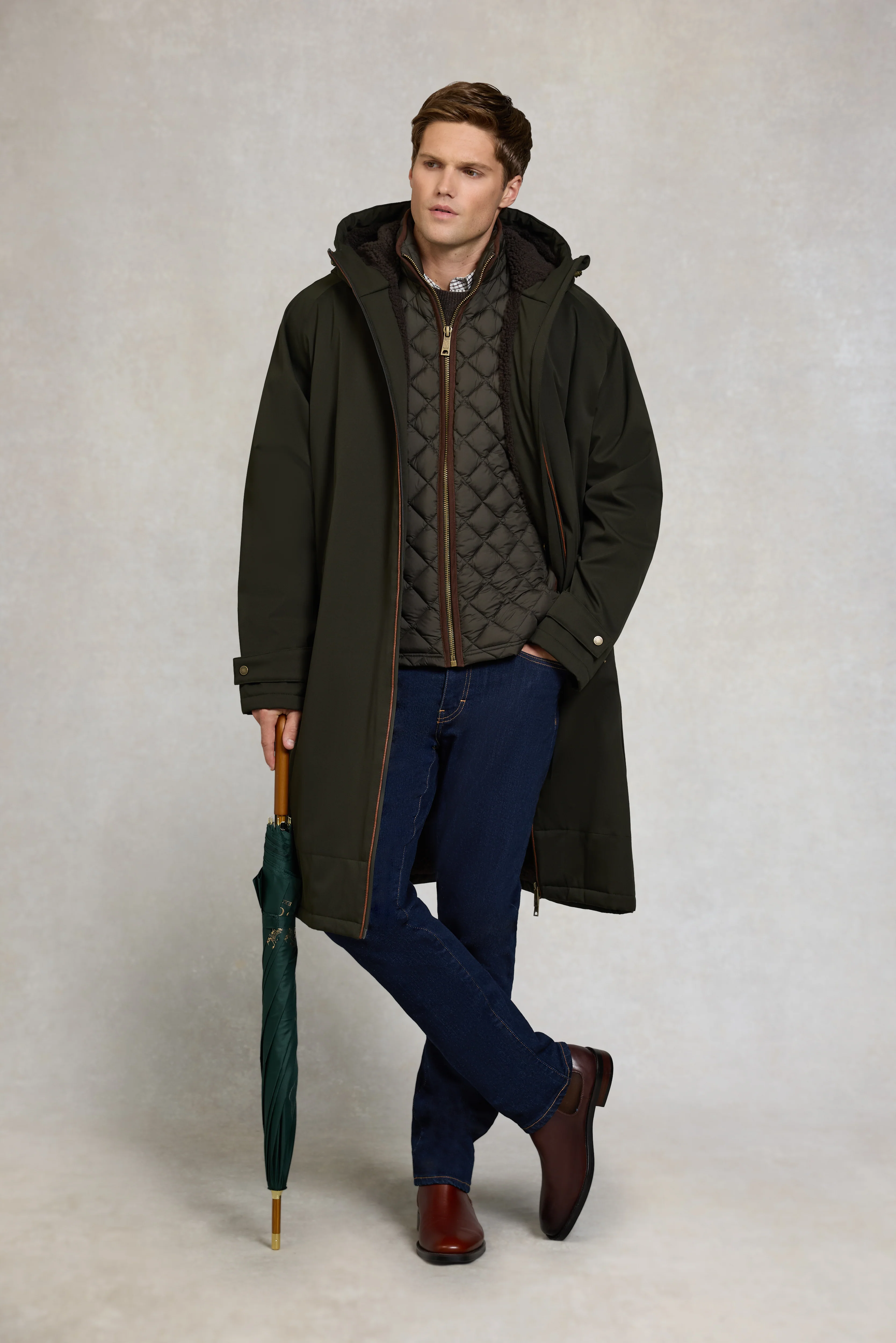 Men's One-Size Waterproof Coat (Khaki) - Image 3
