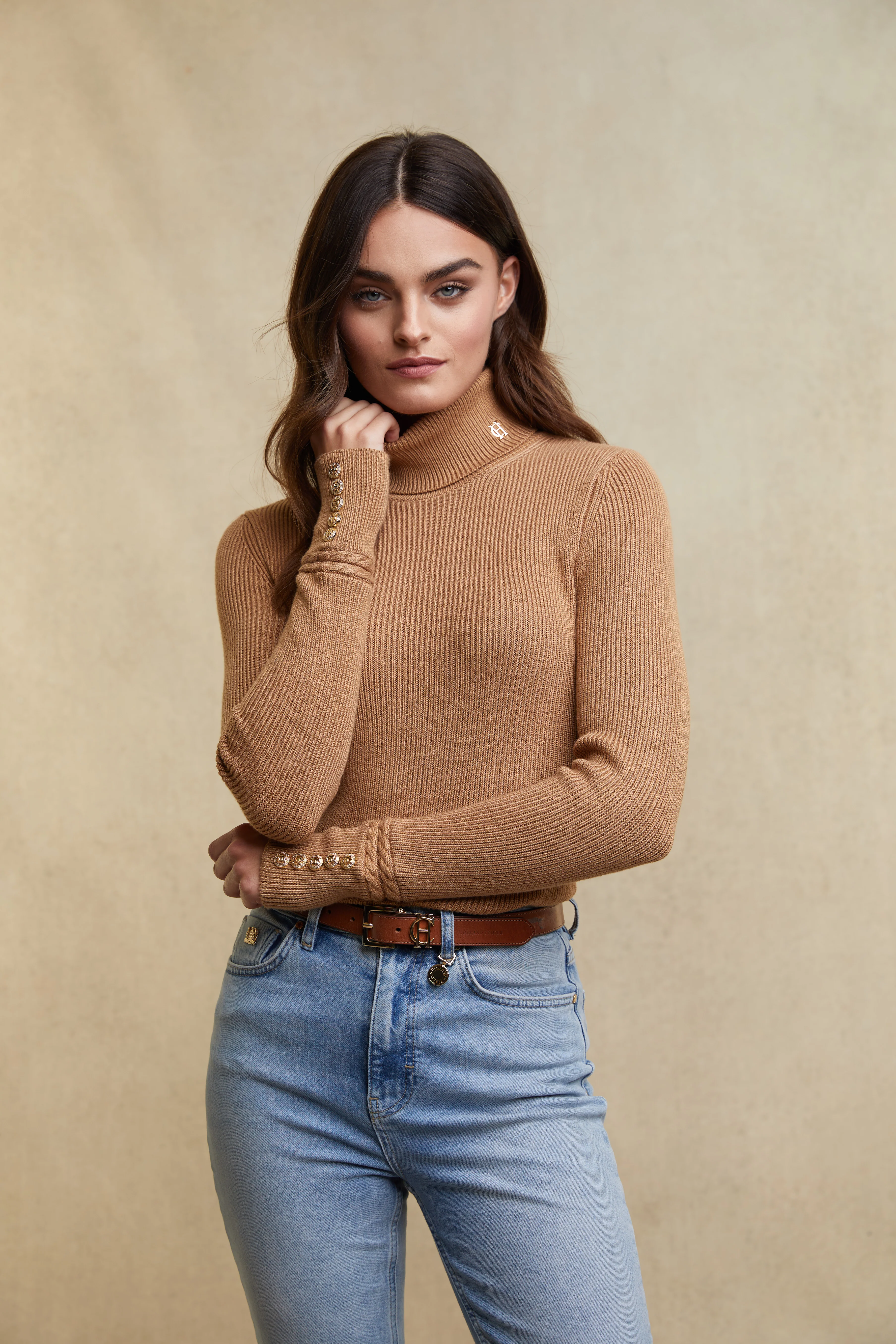 Painswick Roll Neck Knit (Caramel) - Image 3