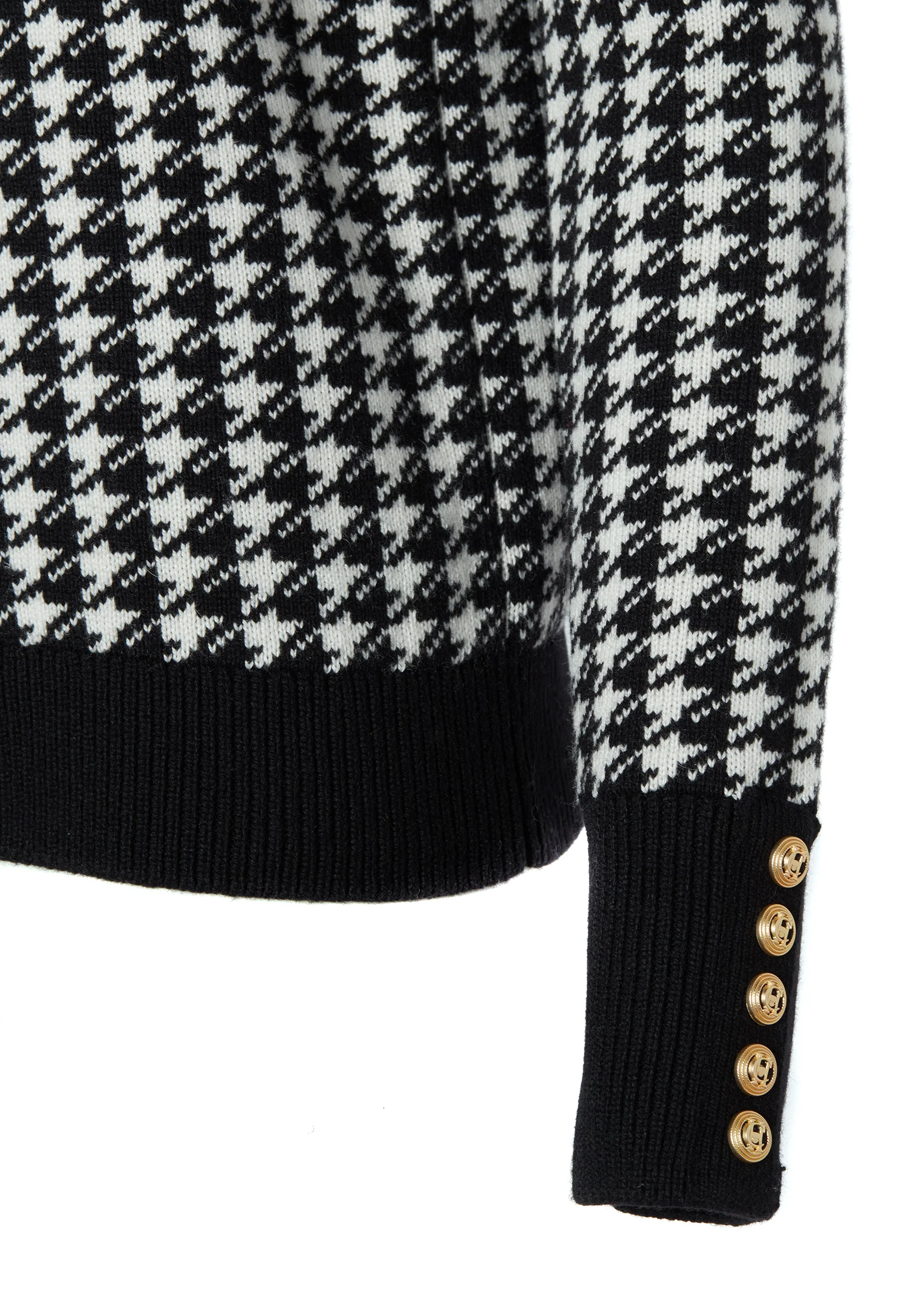 Panel Crew Neck Knit (Black) - Image 8