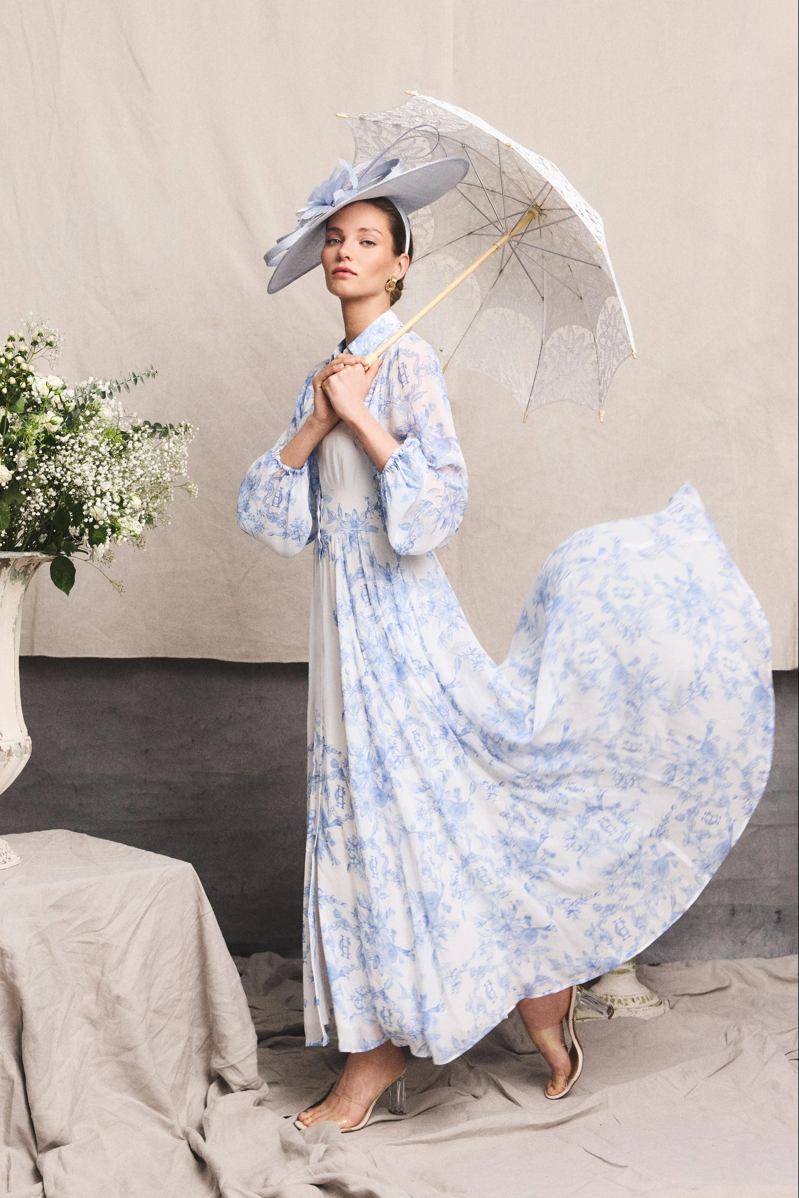 Paros Shirt Dress (English Blue Garden) - Image 2