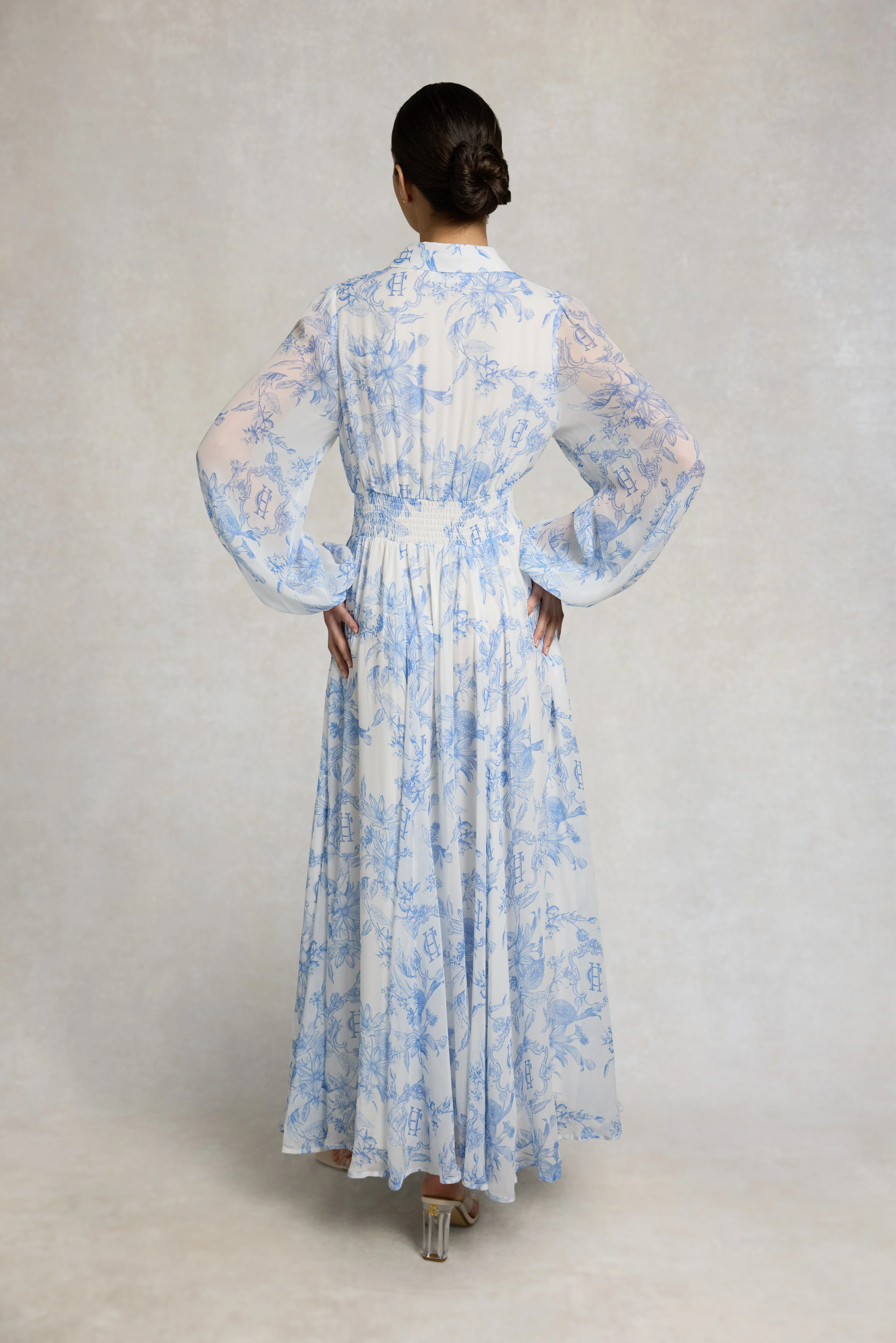 Paros Shirt Dress (English Blue Garden) - Image 4