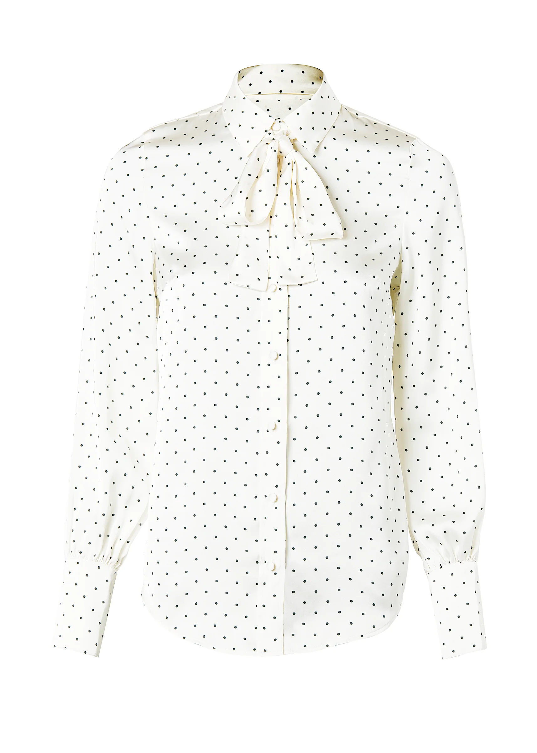Penny Satin Shirt (Cream Polka Dot) - Image 4