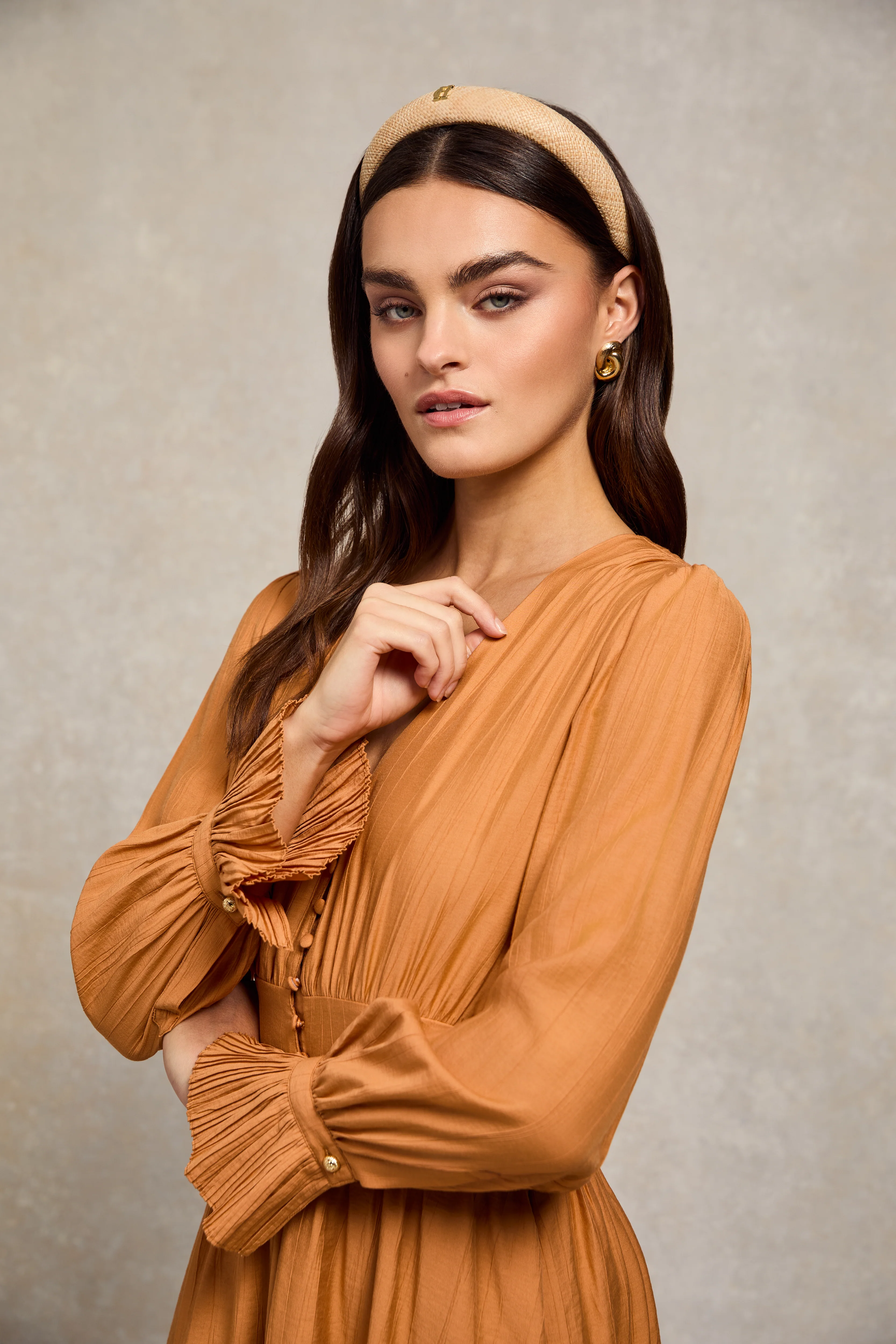 Phoebe V-Neck Mini Dress (Sienna) - Image 6