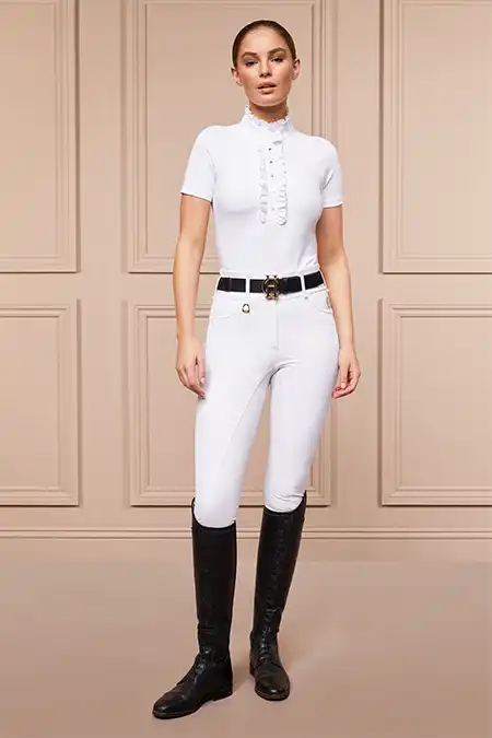Premium Competition Mid Rise Breeches (White) - Image 5
