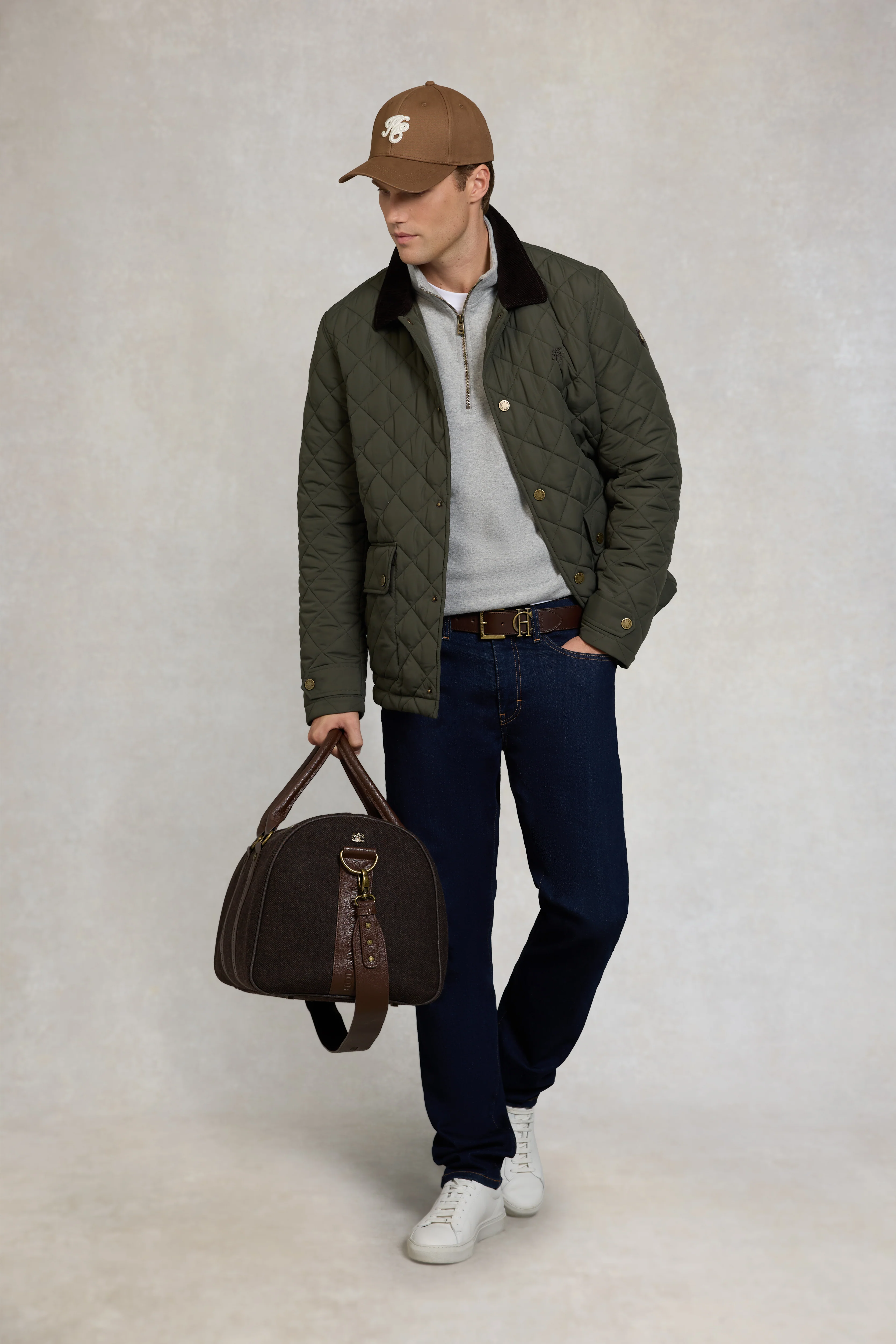 Men's Quarter Zip Sweat (Grey Marl) - Image 3