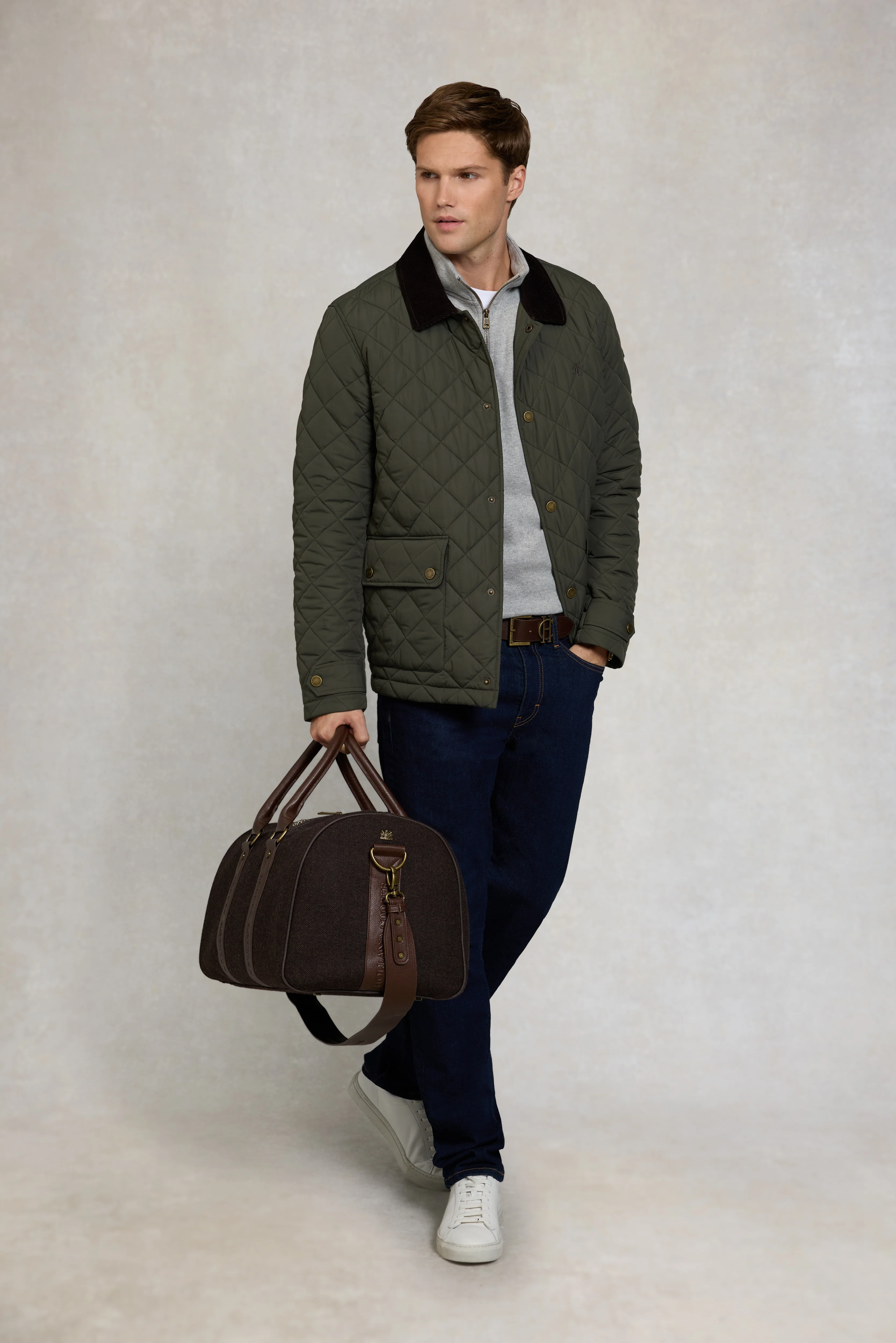 Men's Quarter Zip Sweat (Grey Marl) - Image 6