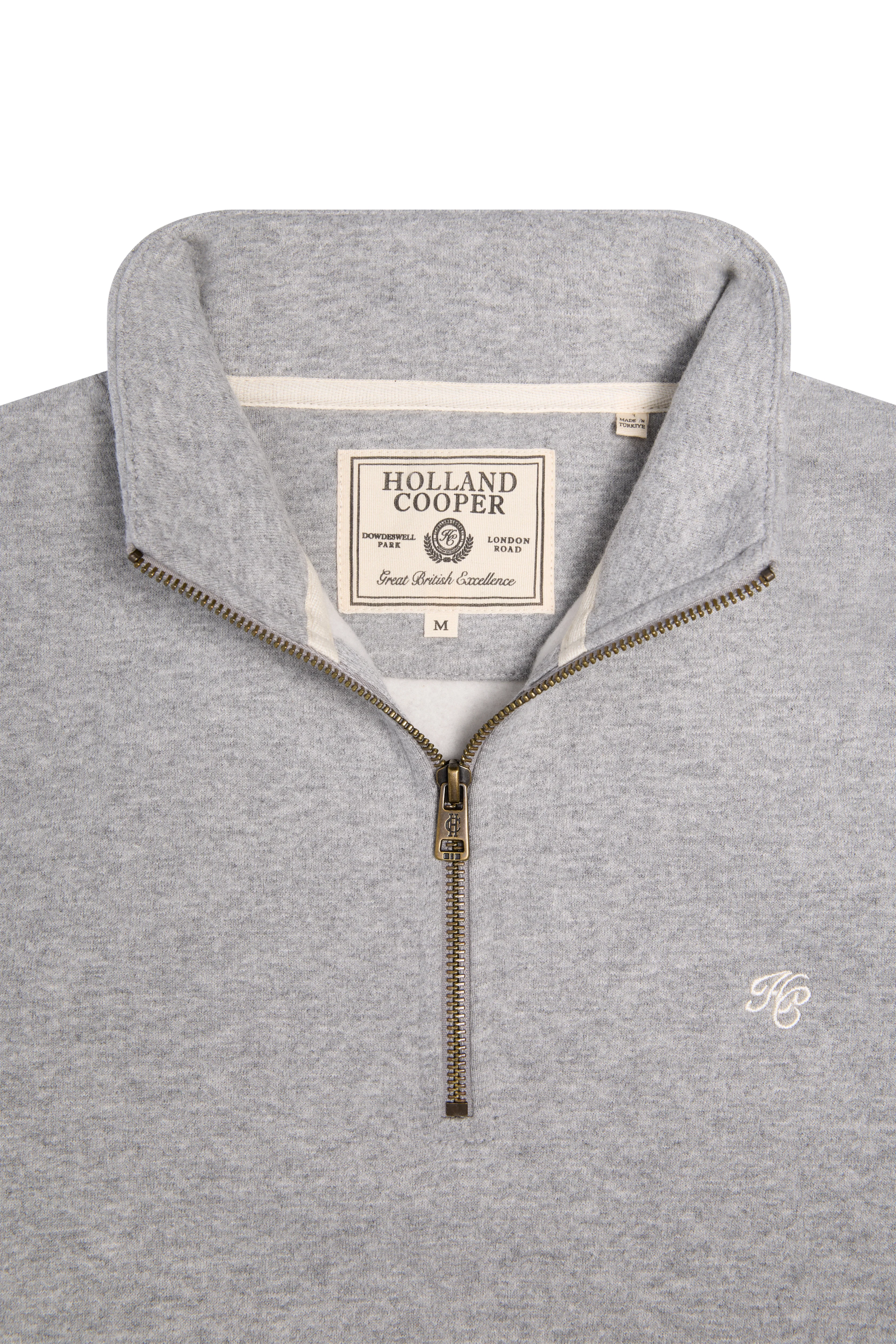 Men's Quarter Zip Sweat (Grey Marl) - Image 7