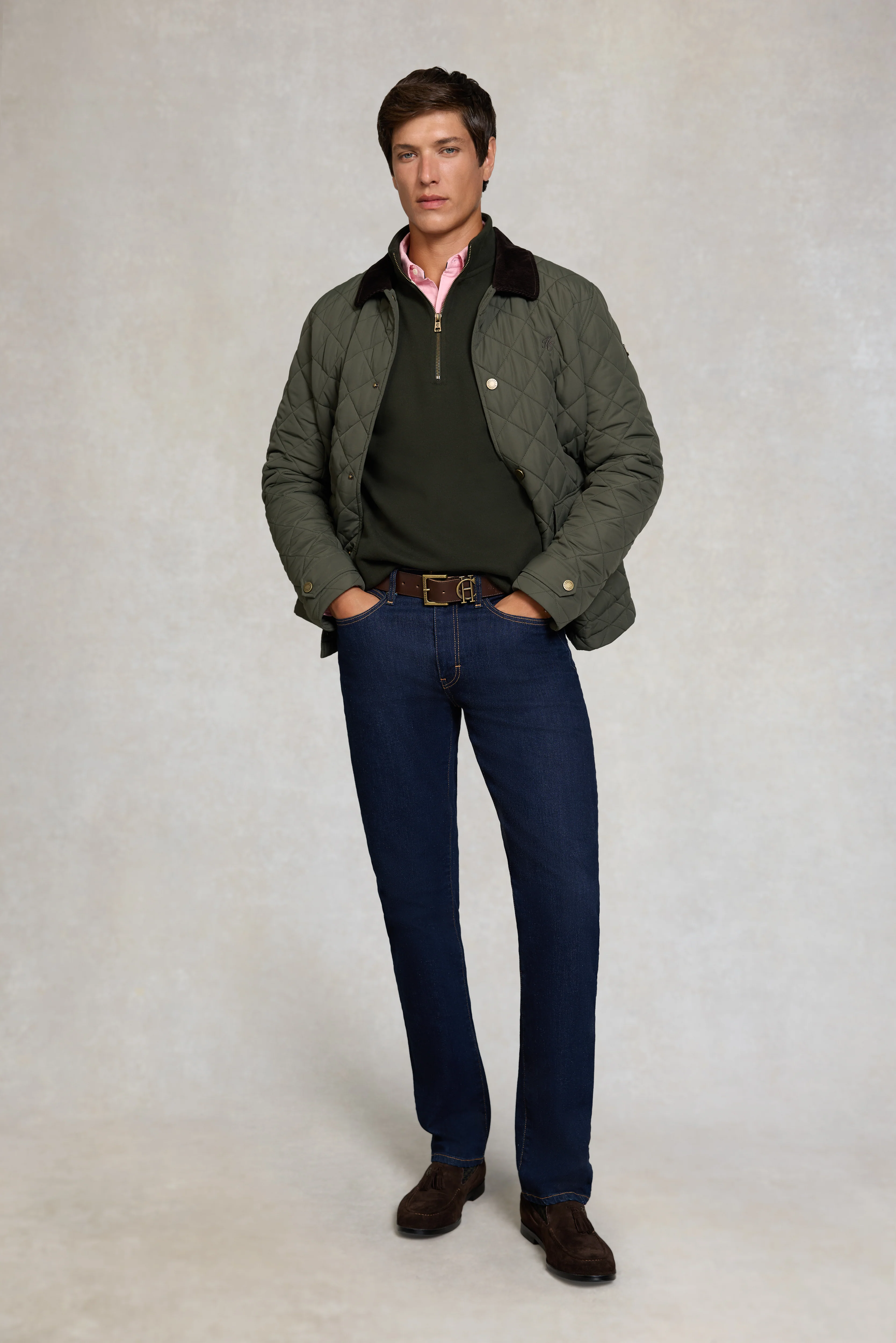 Men's Quarter Zip Sweat (Racing Green) - Image 3
