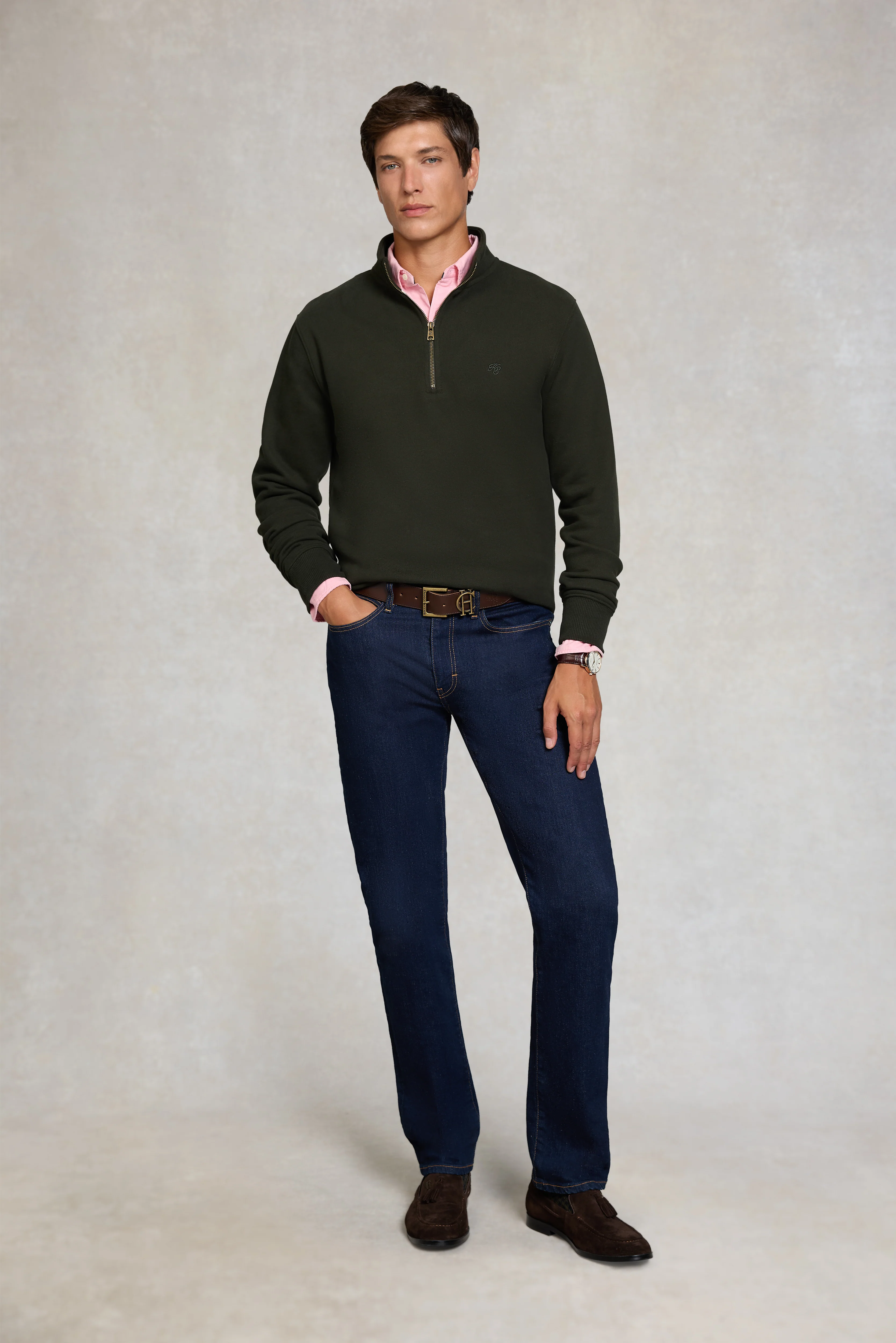 Men's Quarter Zip Sweat (Racing Green) - Image 6