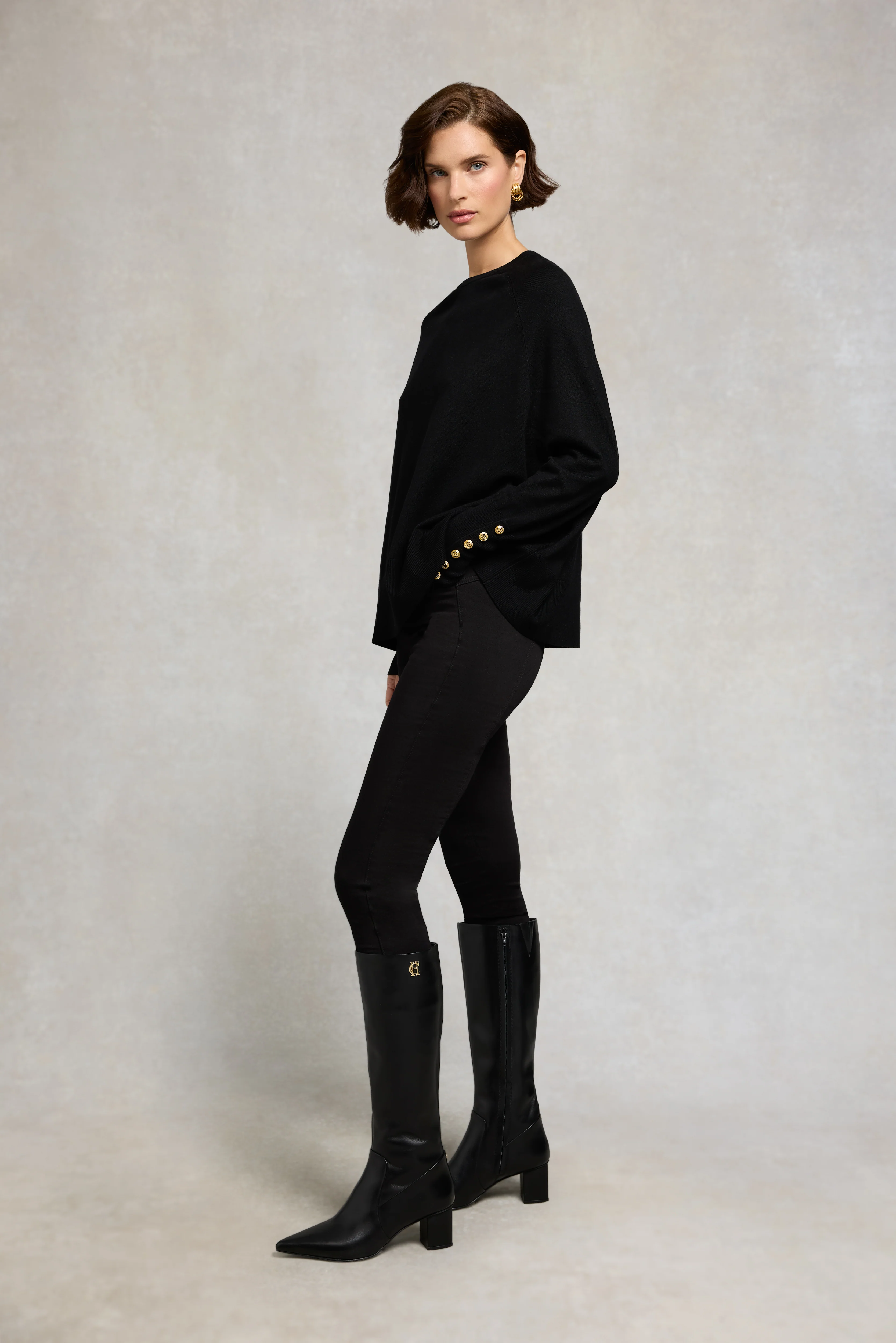 Queensbury Crew Neck Knit (Black) - Image 4