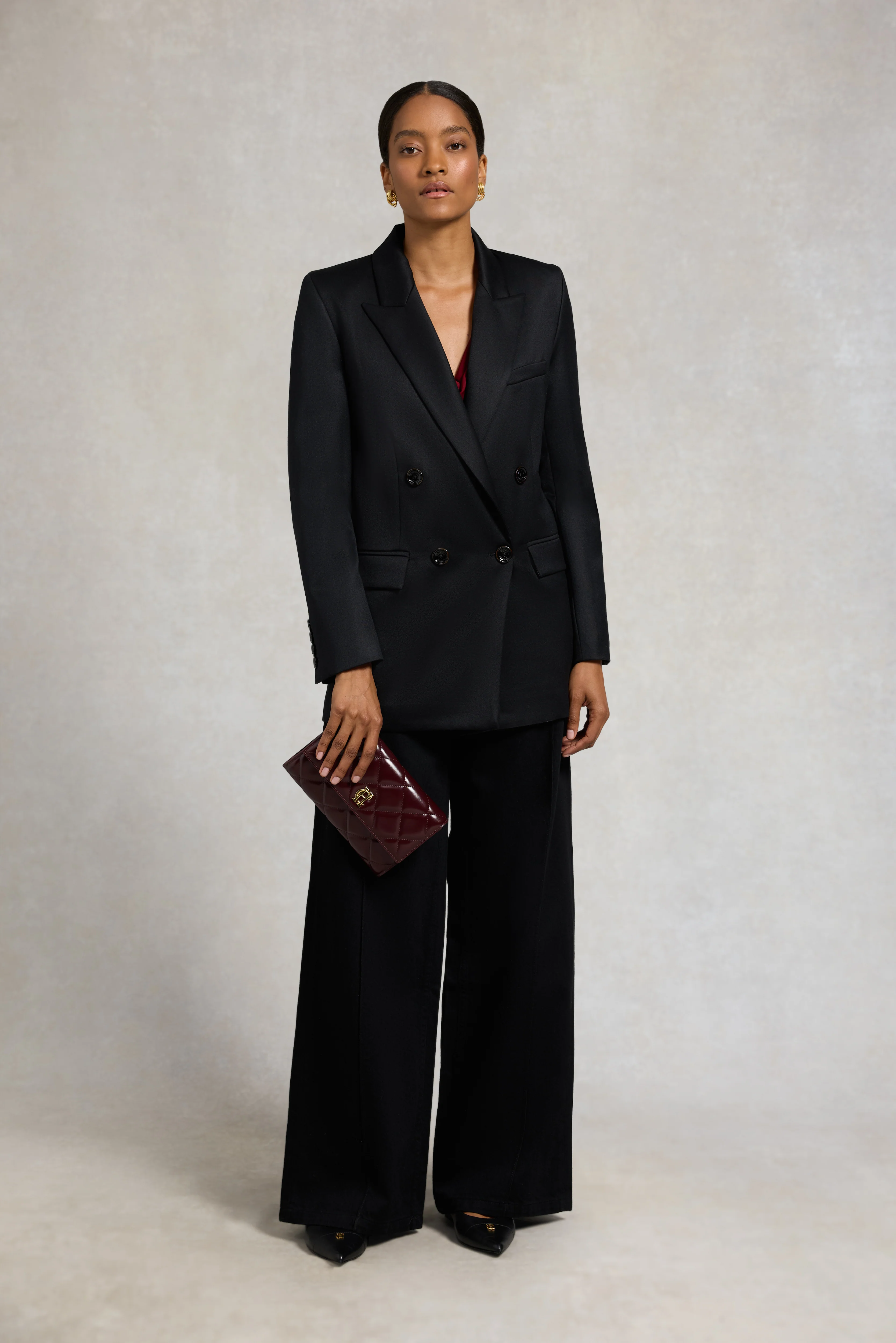Quilted Crossbody Bag (Oxblood) - Image 3
