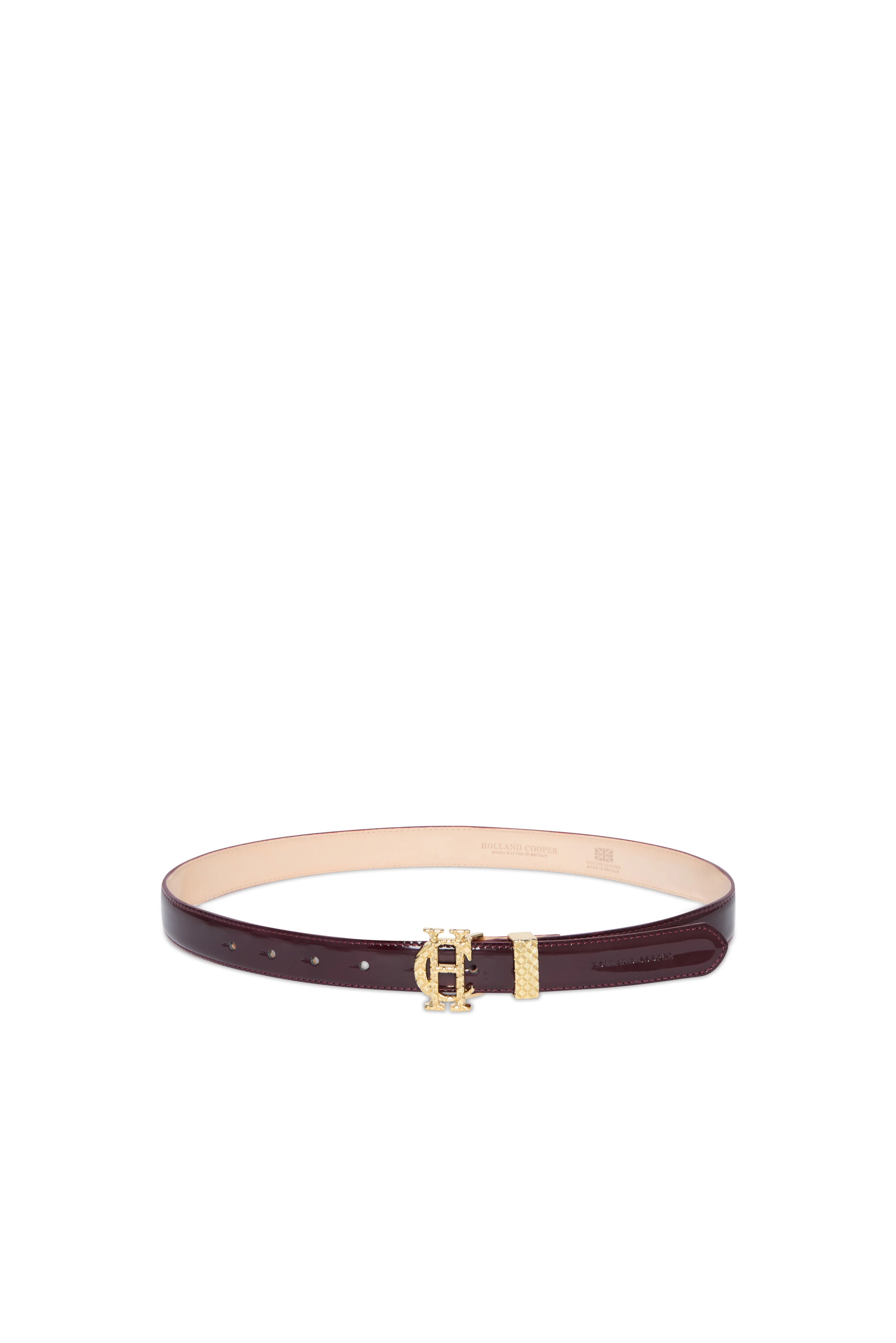 Quilted Slim Belt (Oxblood Patent) - Image 2