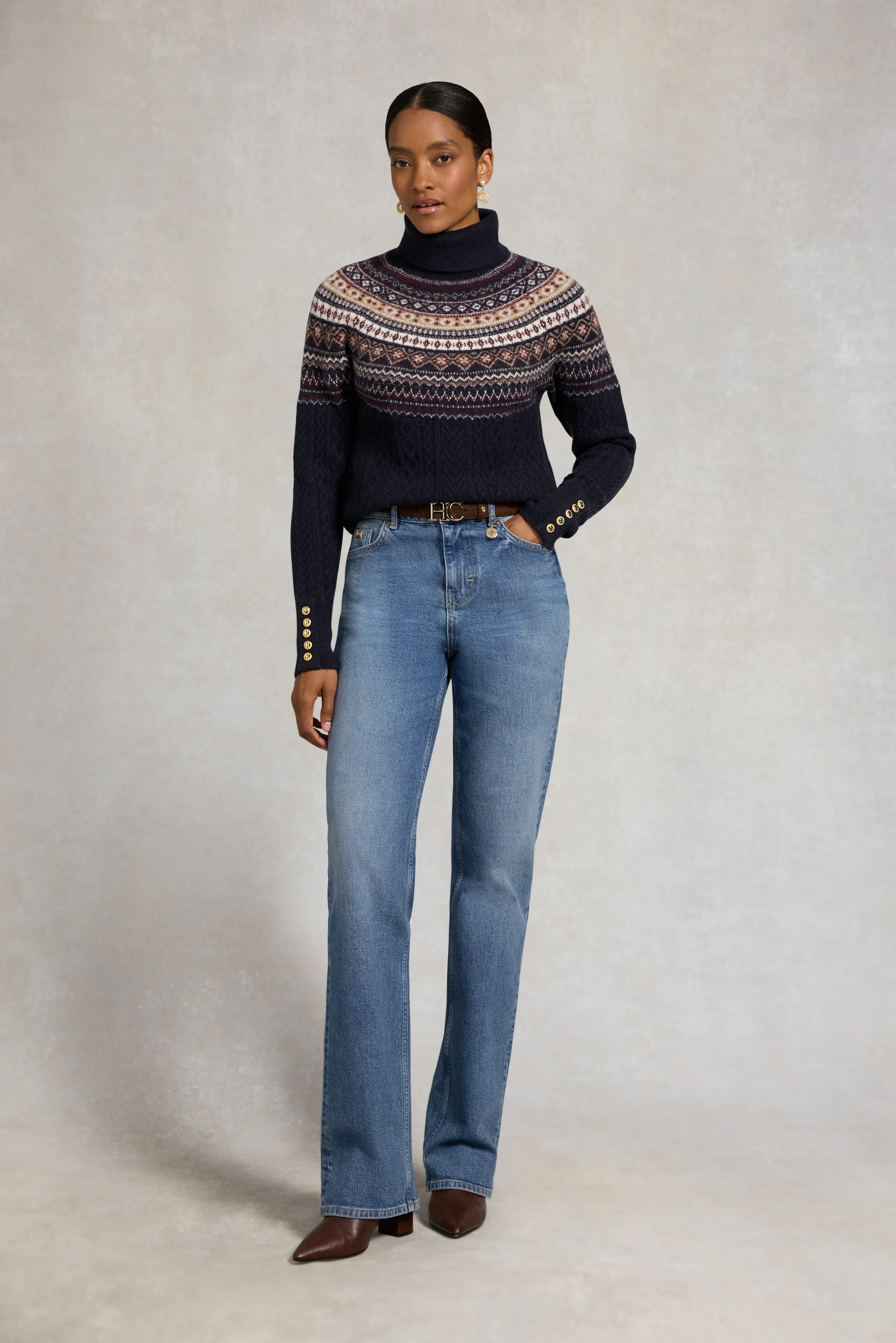 Rebecca Roll Neck Knit (Ink Navy) - Image 6