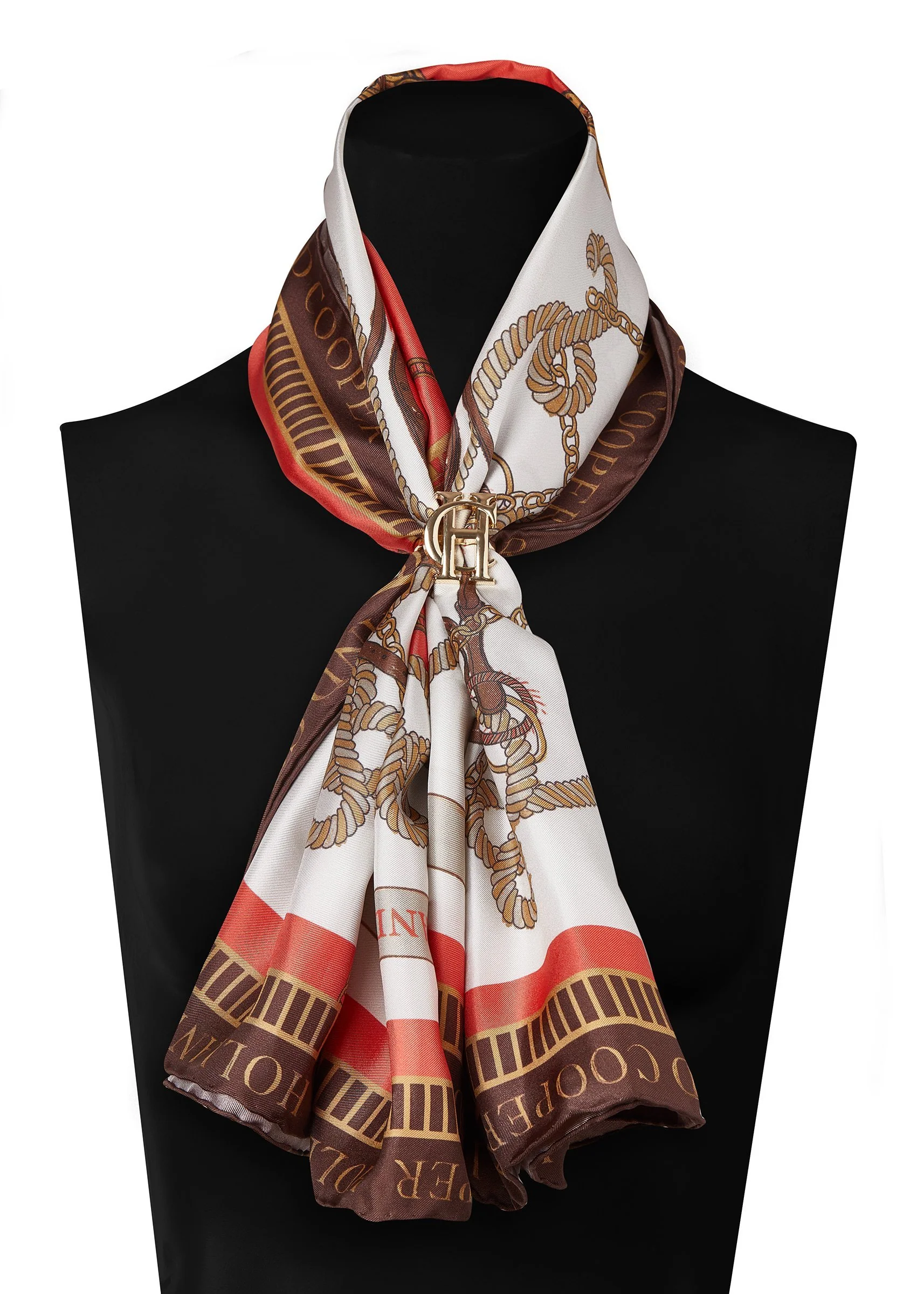 Regal Horse Silk Scarf (Sienna) - Image 5