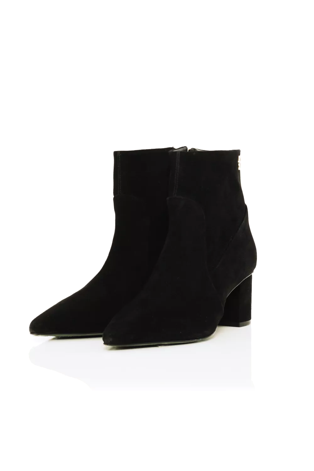 Regency Mid Heel Ankle Boot (Black Suede) - Image 5