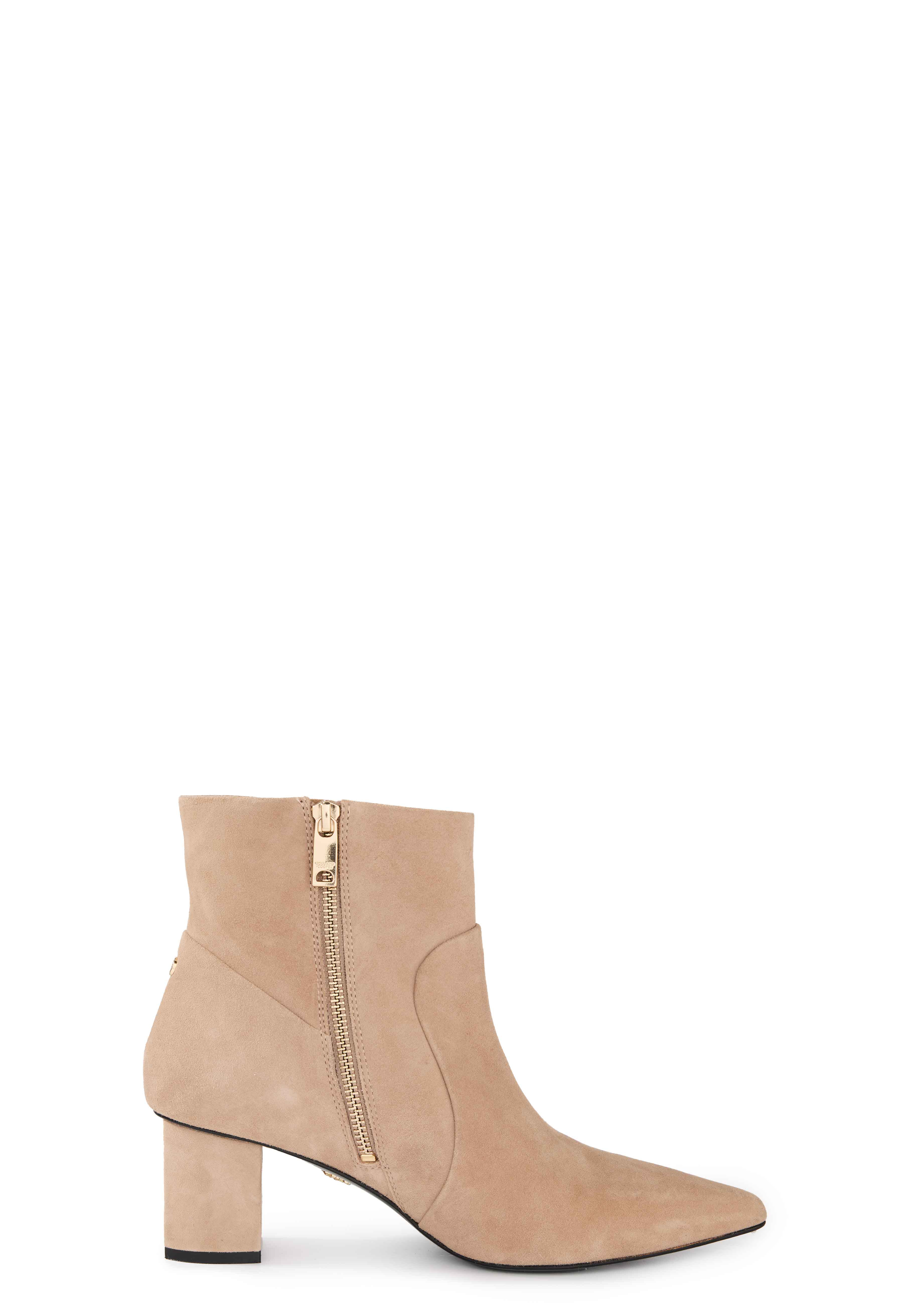 Regency Mid Heel Ankle Boot (Taupe Suede) - Image 4