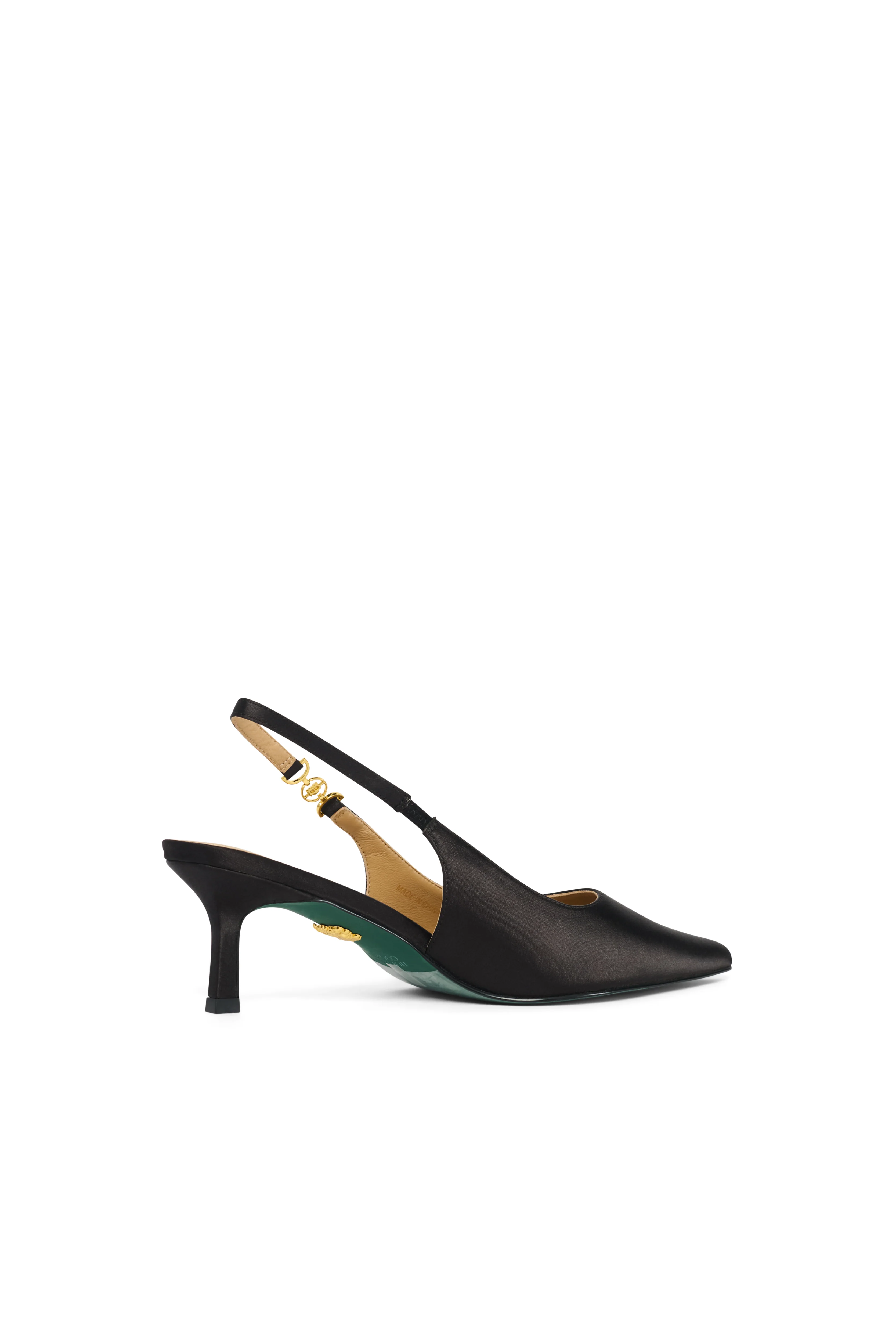 Regency Satin Kitten Heel (Black Satin) - Image 3